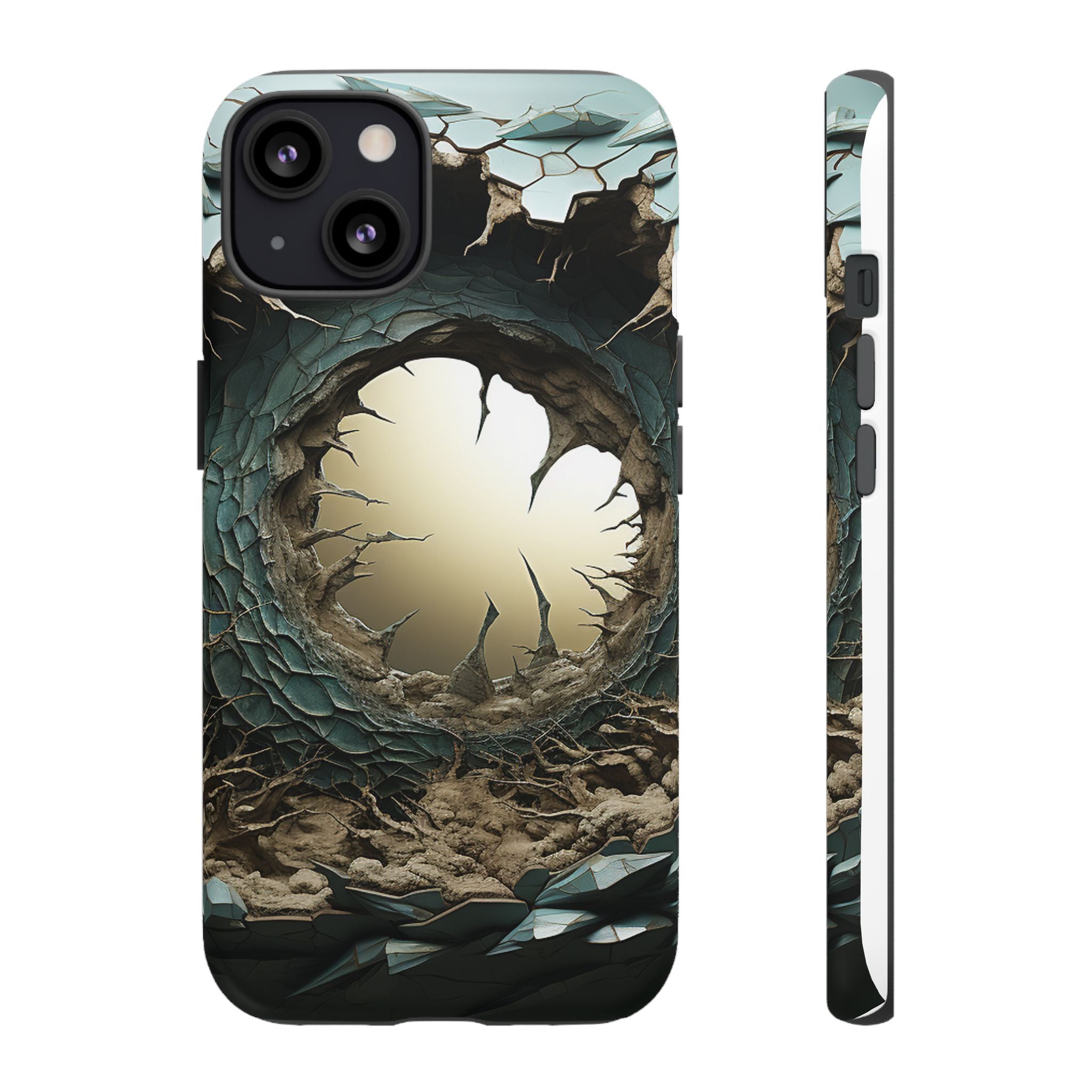 Surreal Alien Landscape Hexagon Stone iPhone Case