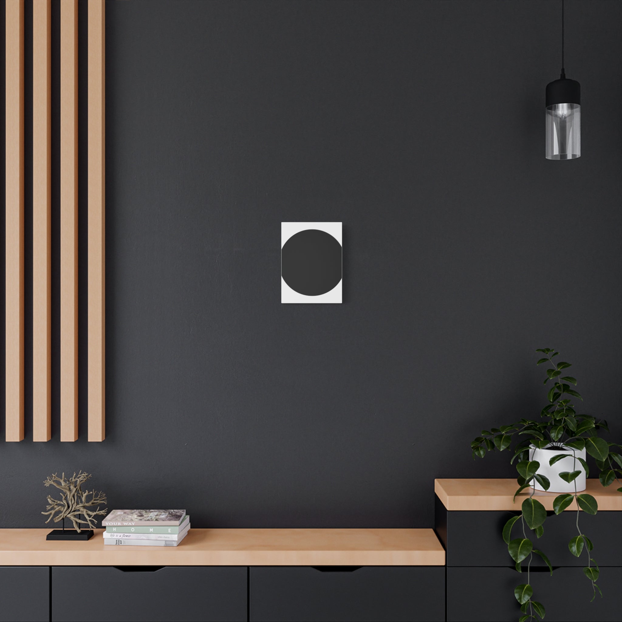 Minimalist Black Circle Canvas Art