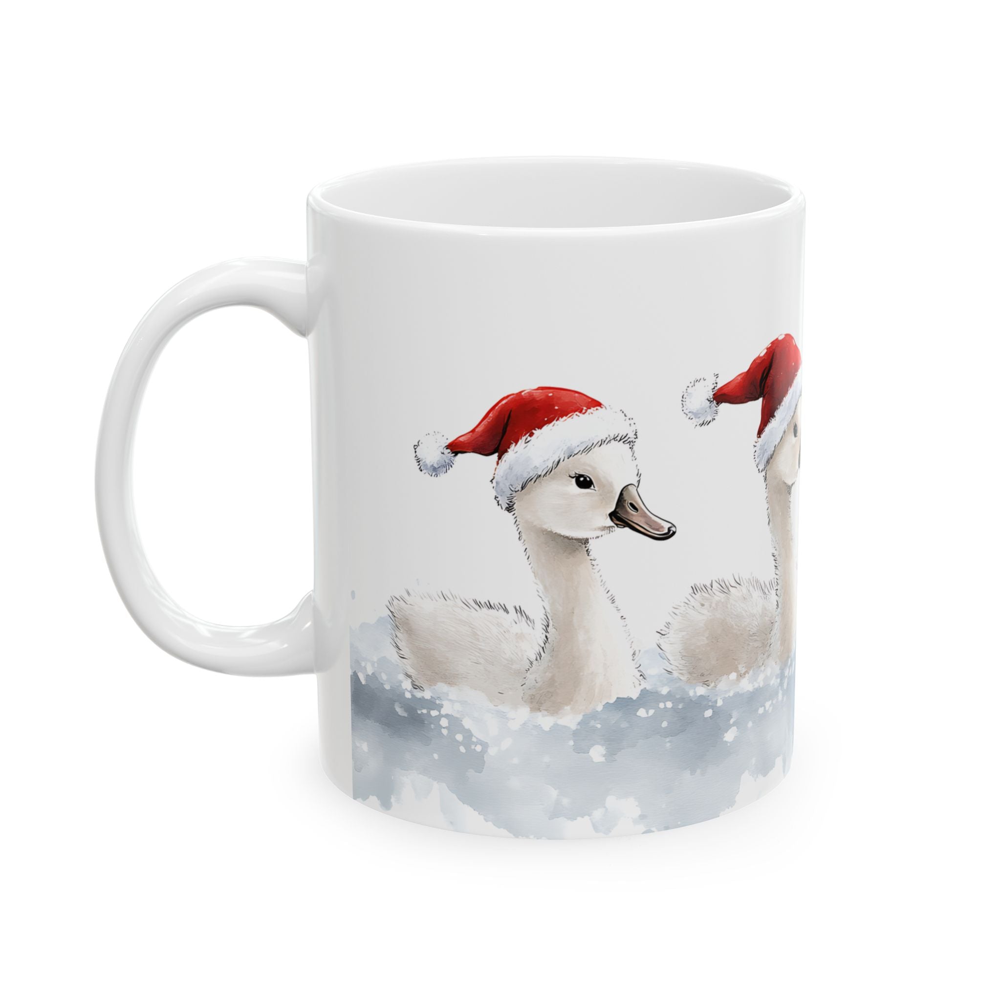 Santa Baby Swans Christmas Mug