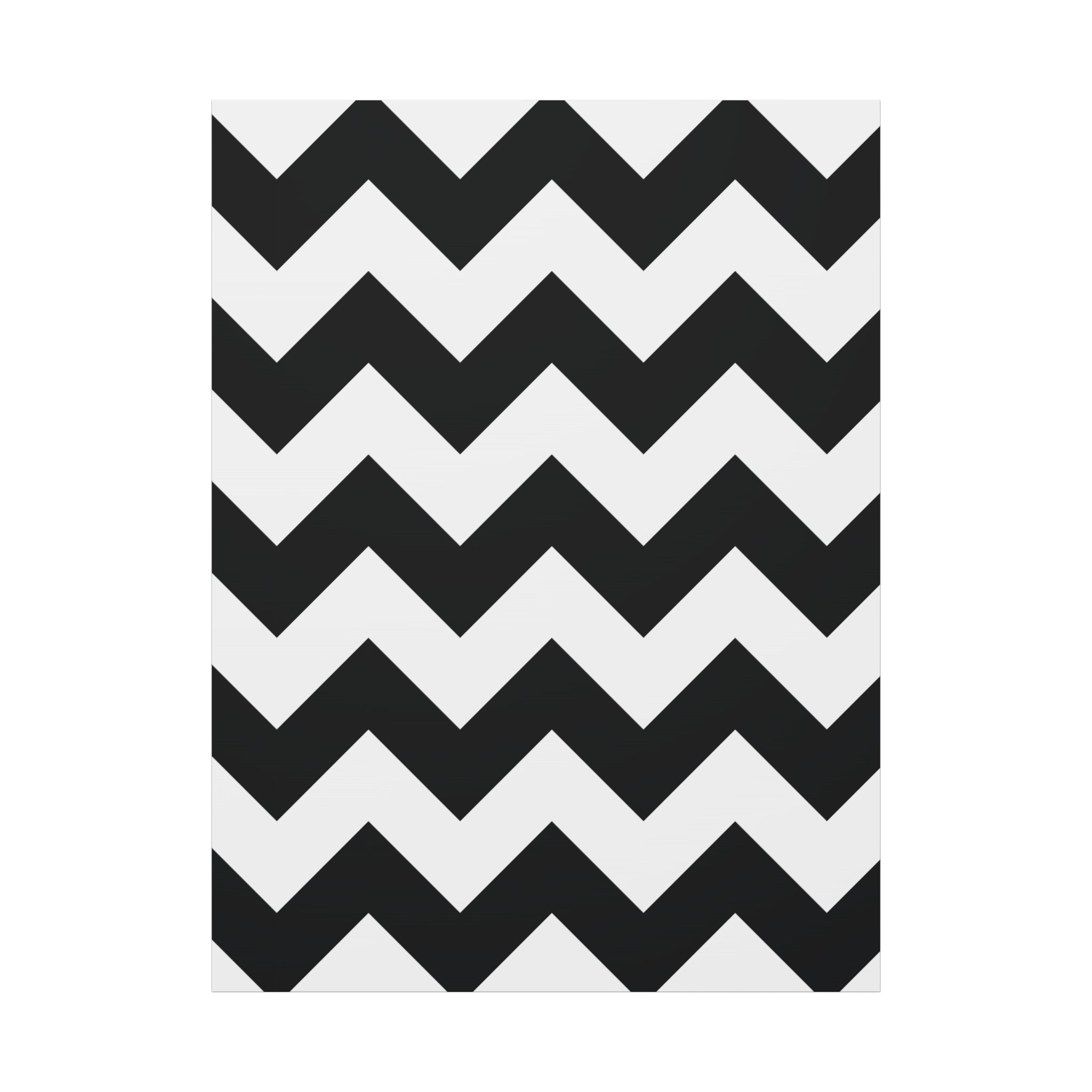 Black & White Zigzag Geometric Canvas Art