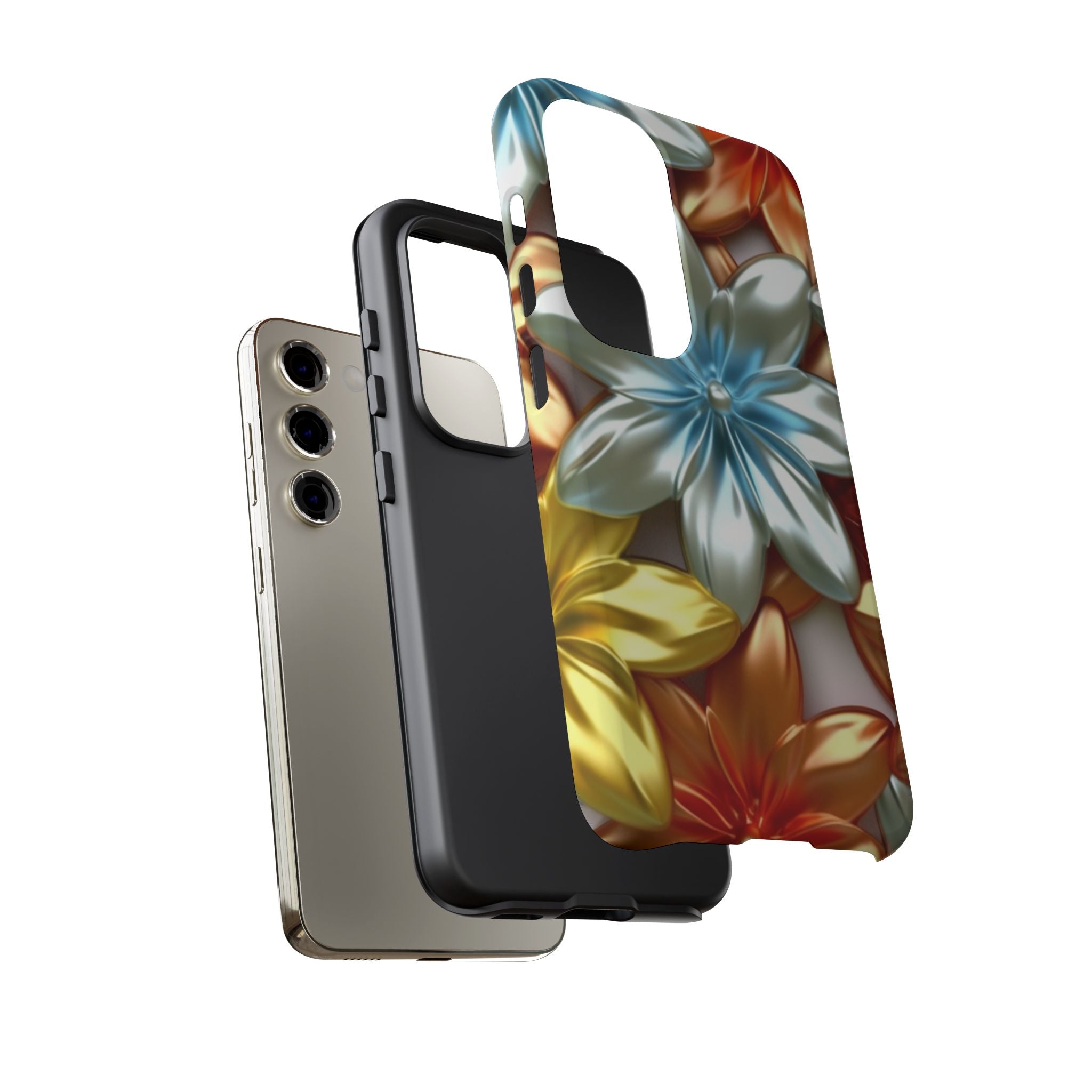 Metallic Flower Samsung Case - Stylish & Modern