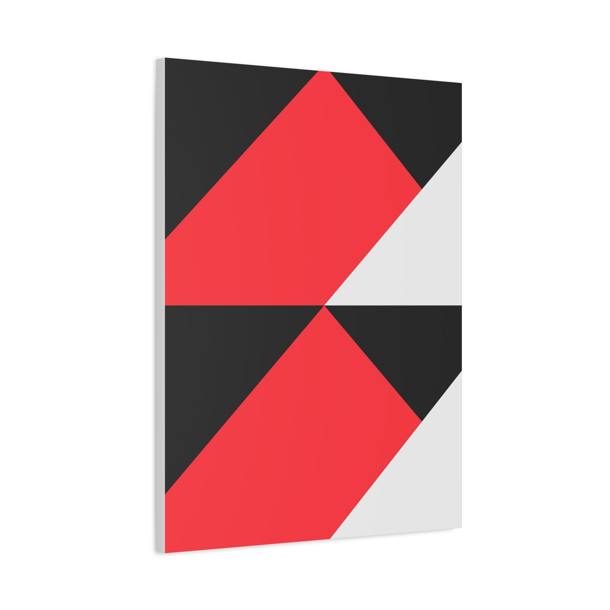 Geometric Red & Gray Canvas Art