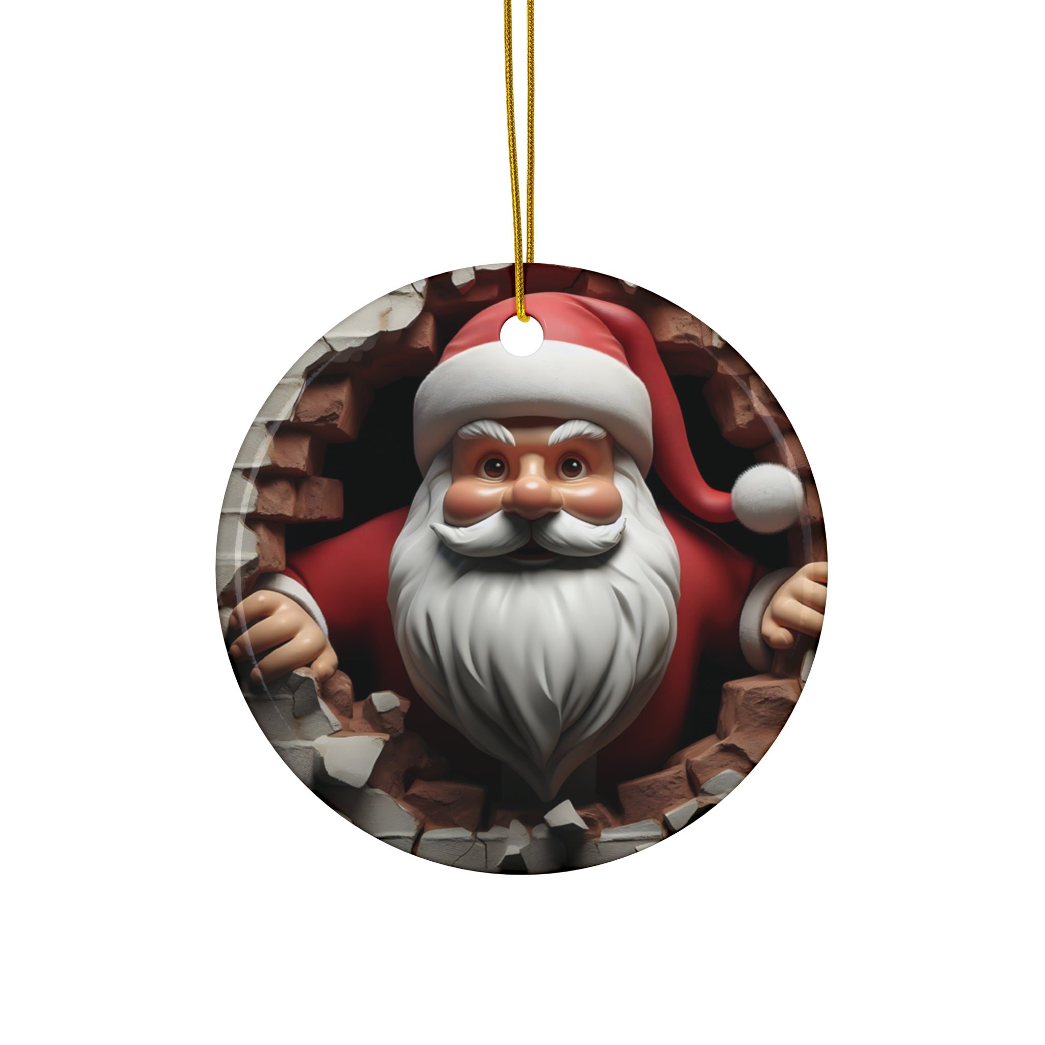 Santa's Brick Wall Breakout Ornament