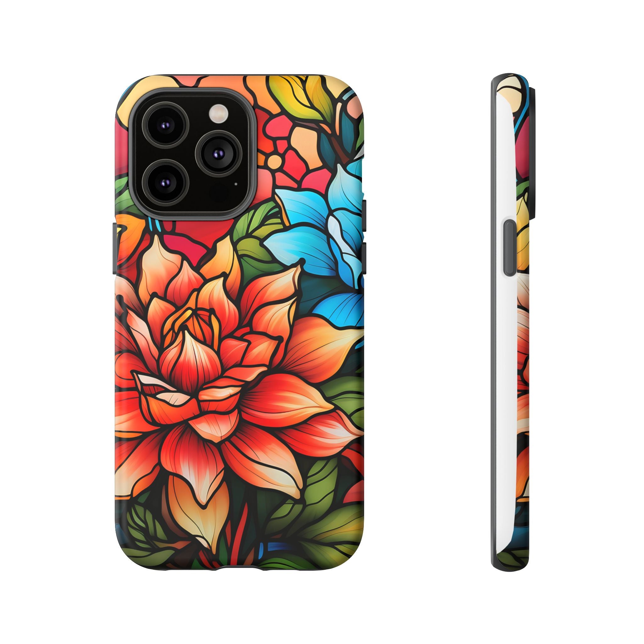 Stained Glass Floral iPhone Case - Hexagon Stone