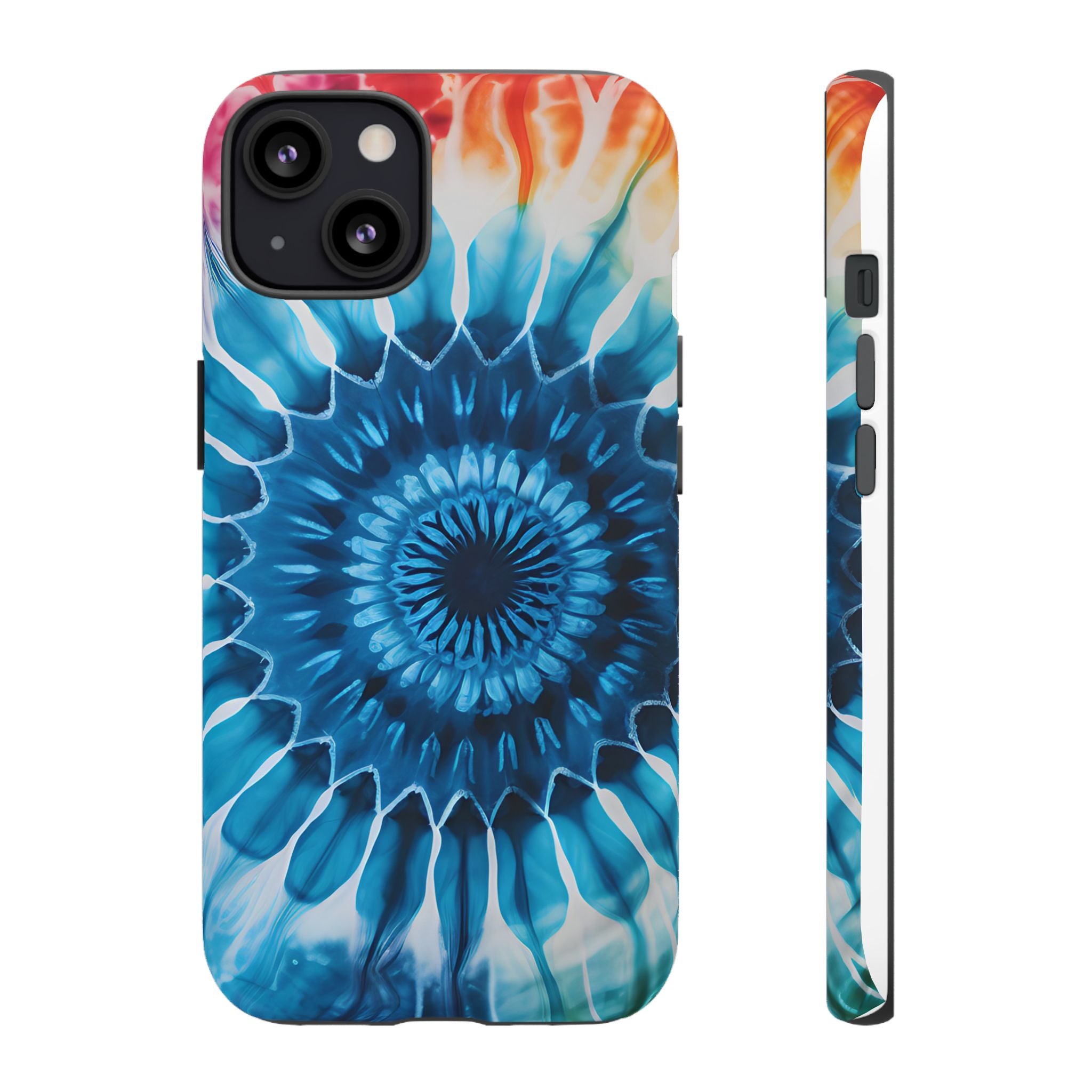 Cosmic Mandala Tie-Dye iPhone Case - Rugged Hexagon Stone