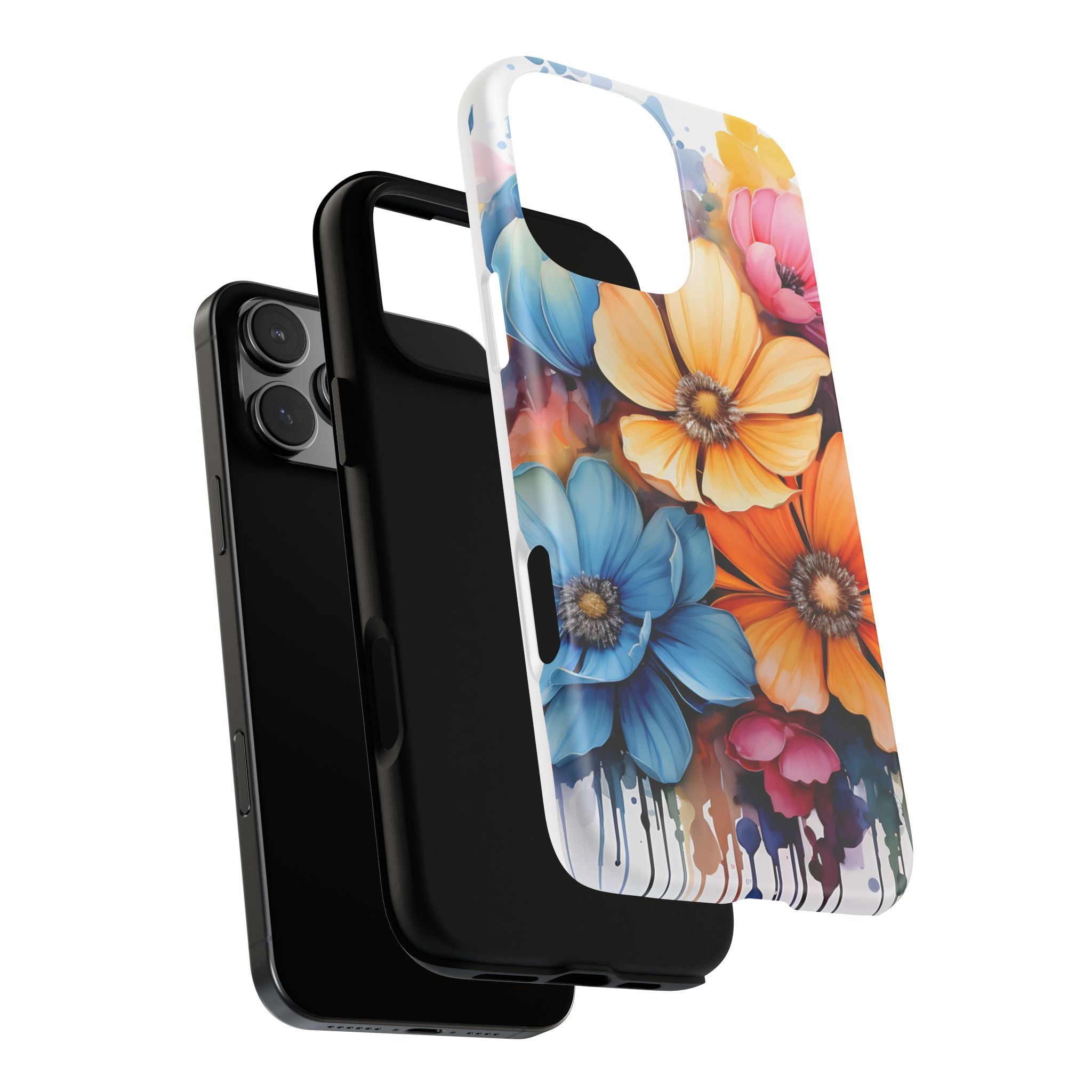 Vibrant Floral Watercolor iPhone Case - Hexagon Stone