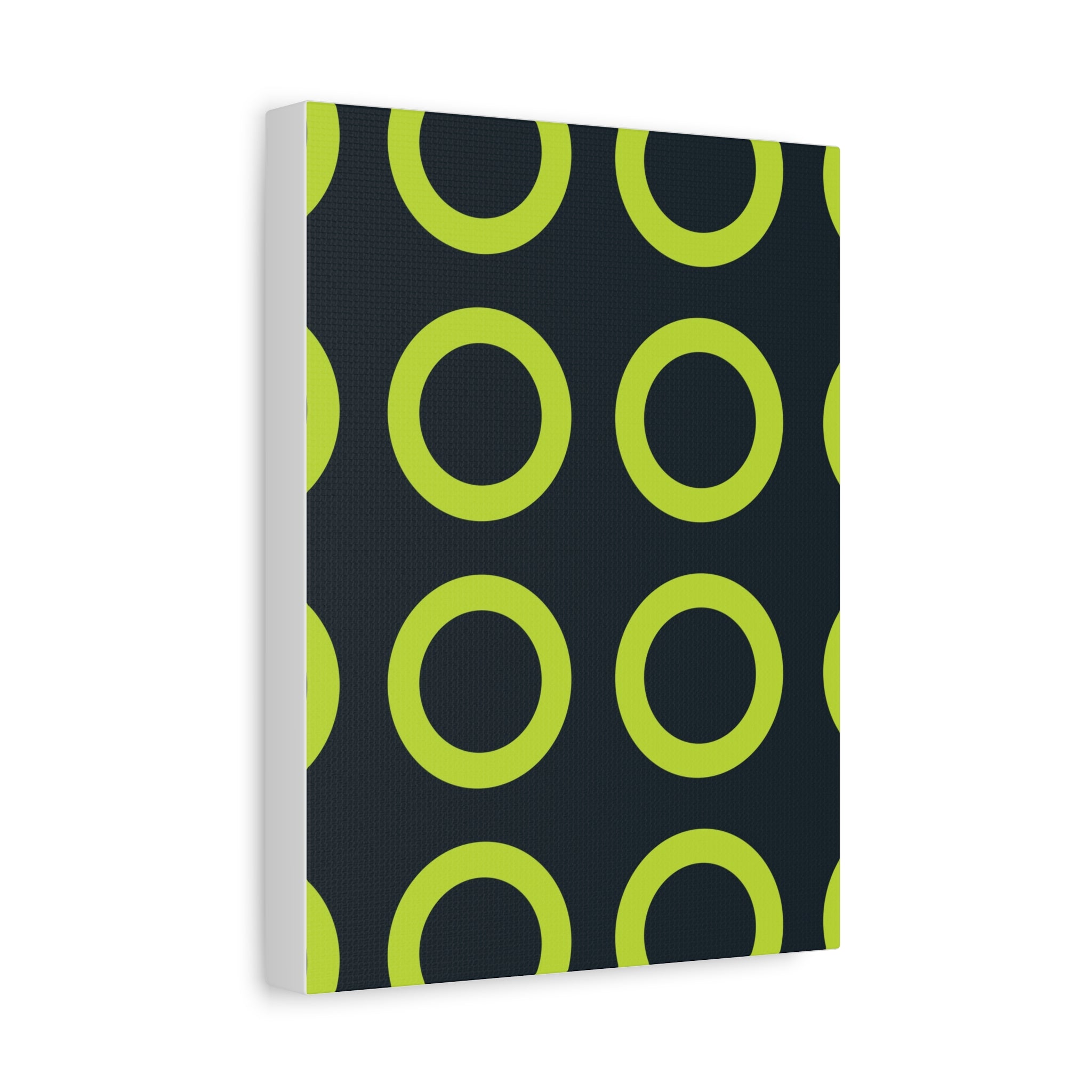 Lime Green Circle Canvas Art - Teal