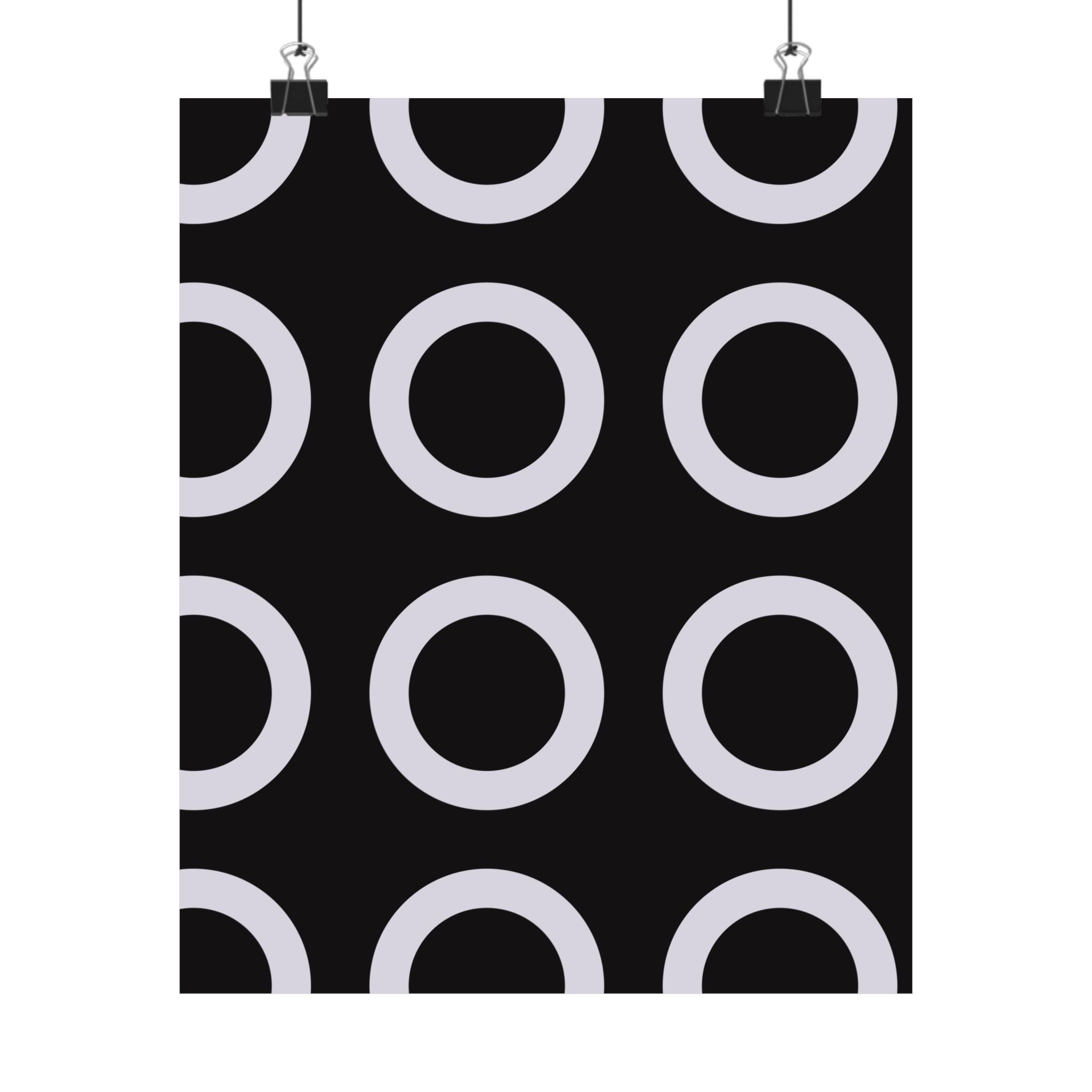 Geometric Circle Art Poster - Gray & Black