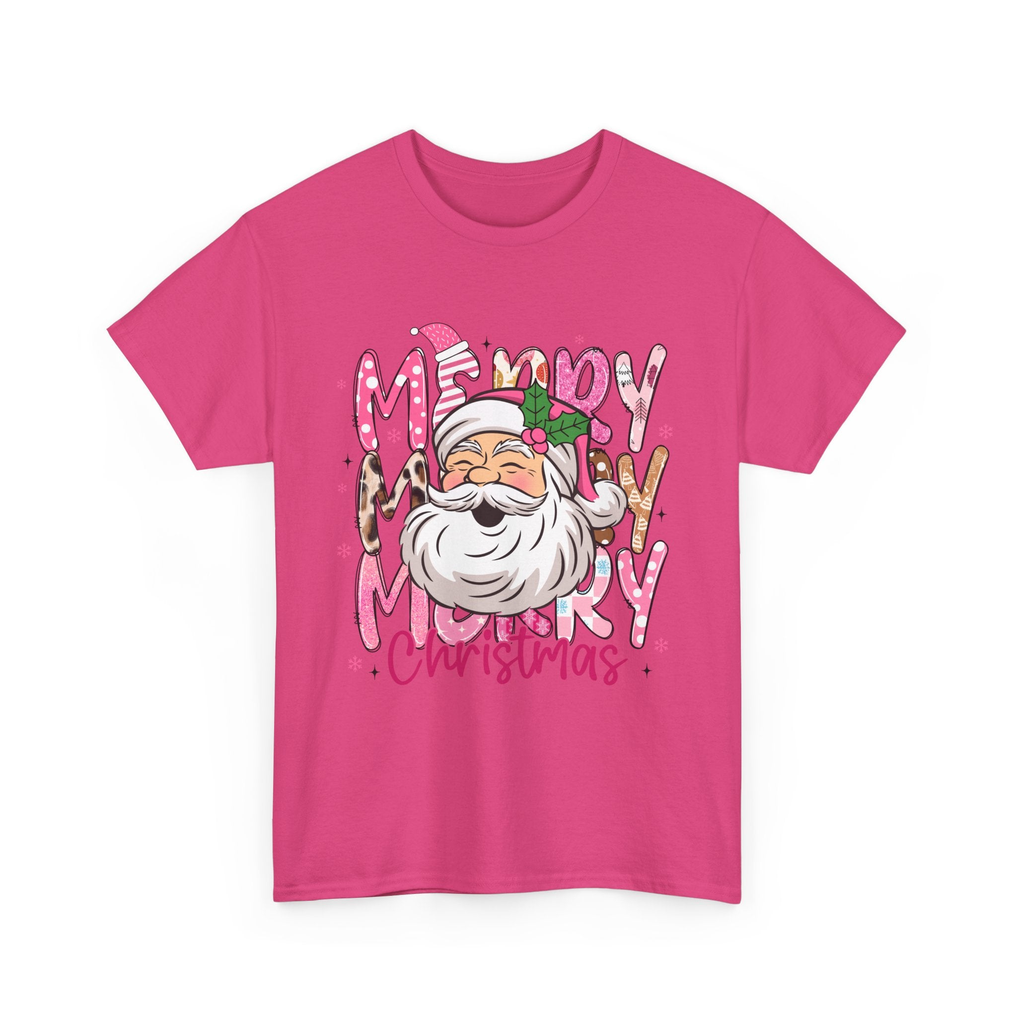 Pink Santa Merry Christmas T-Shirt