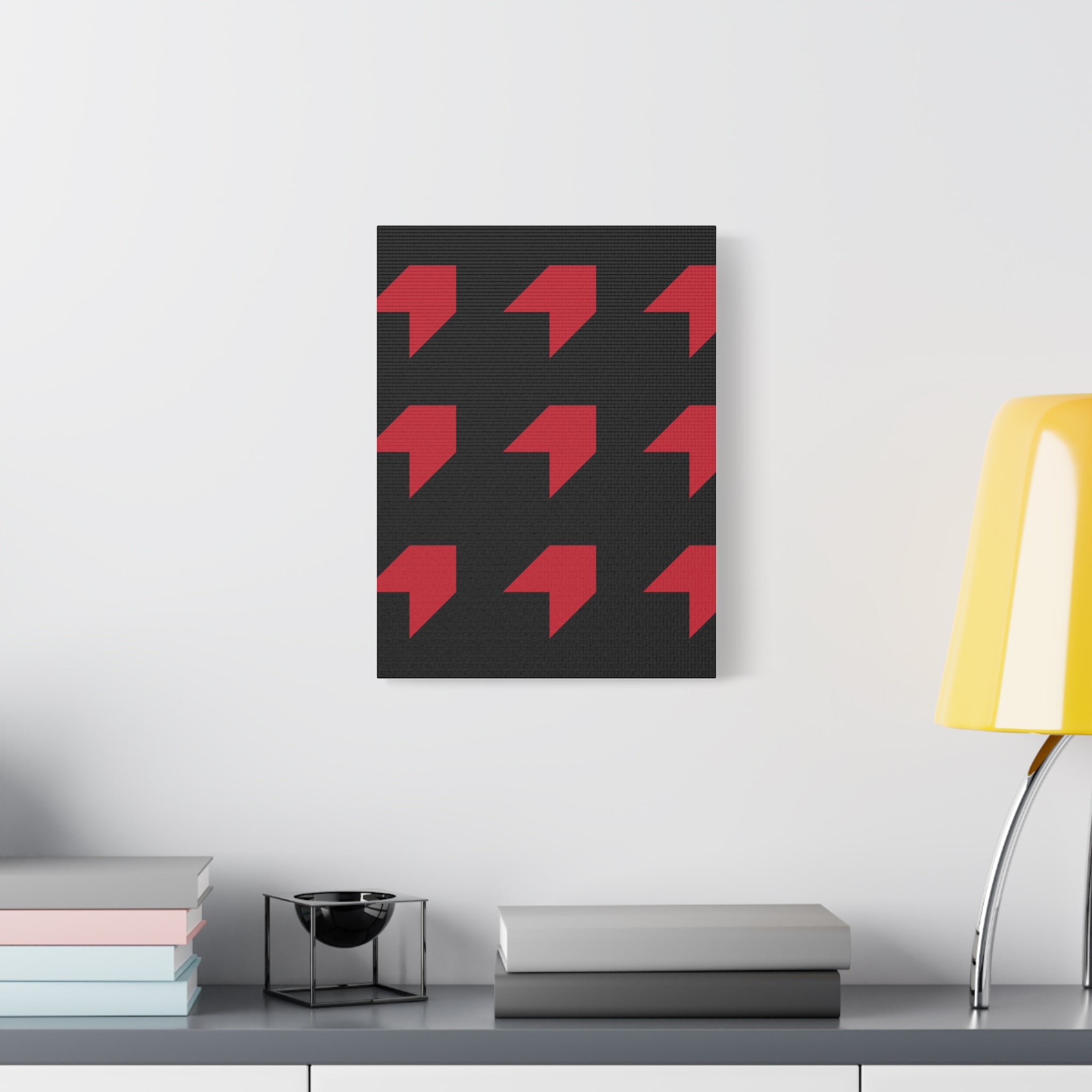 Red Geometric Arrow Canvas Art