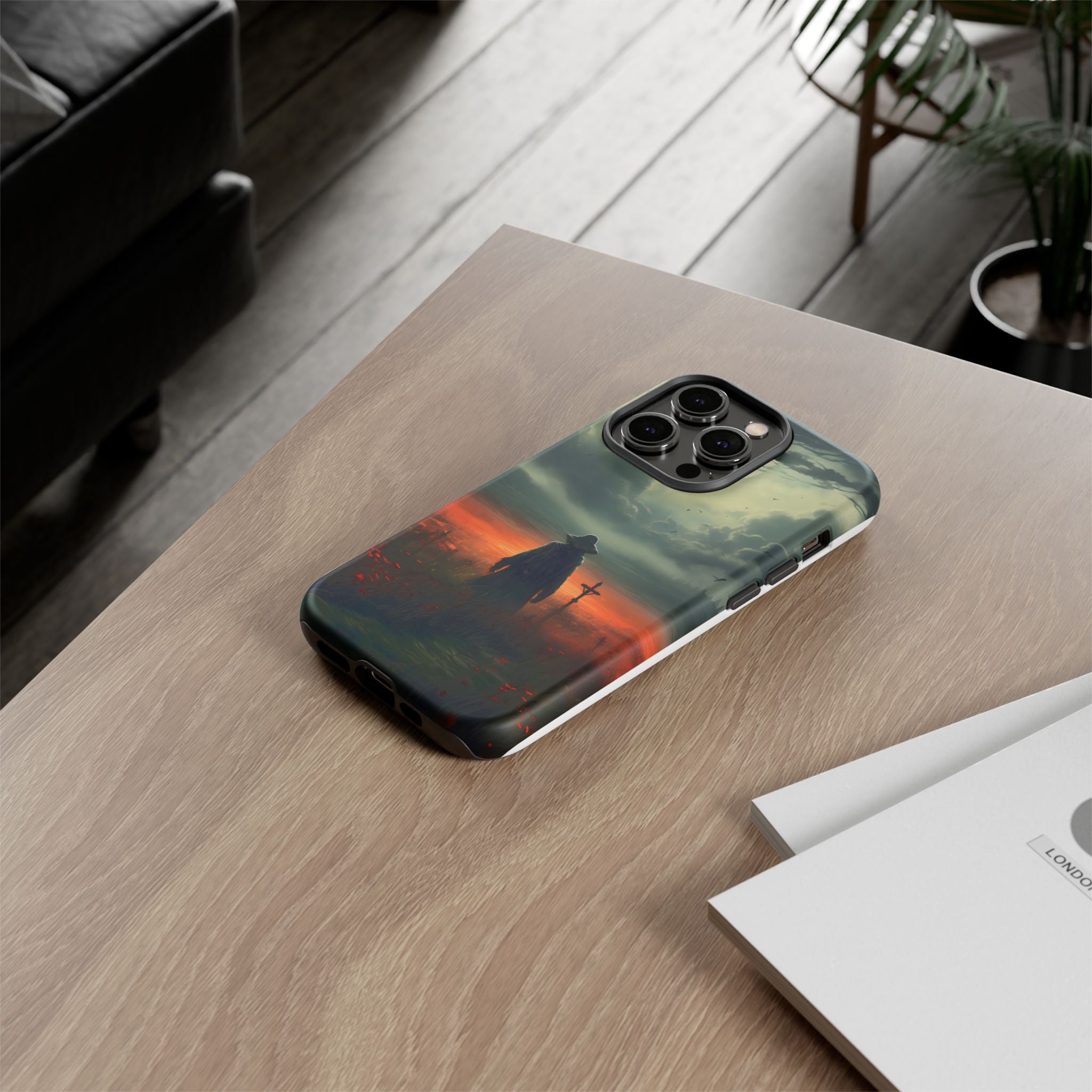 Haunted Field Hexagon Stone iPhone Case