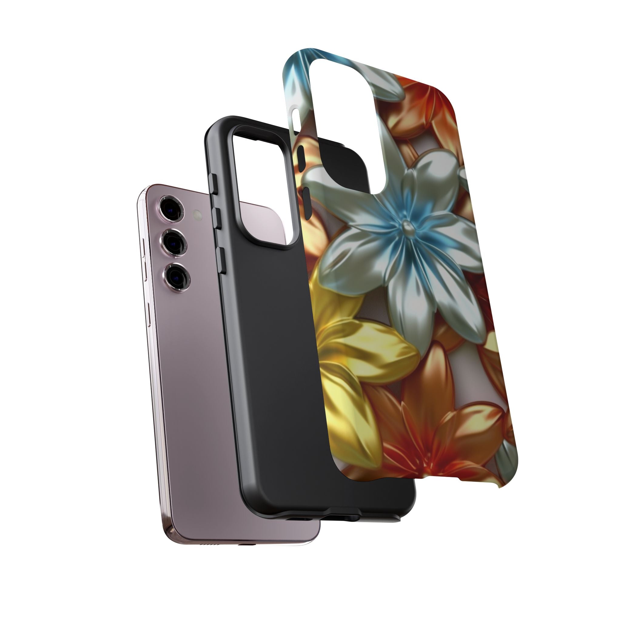 Metallic Flower Samsung Case - Stylish & Modern