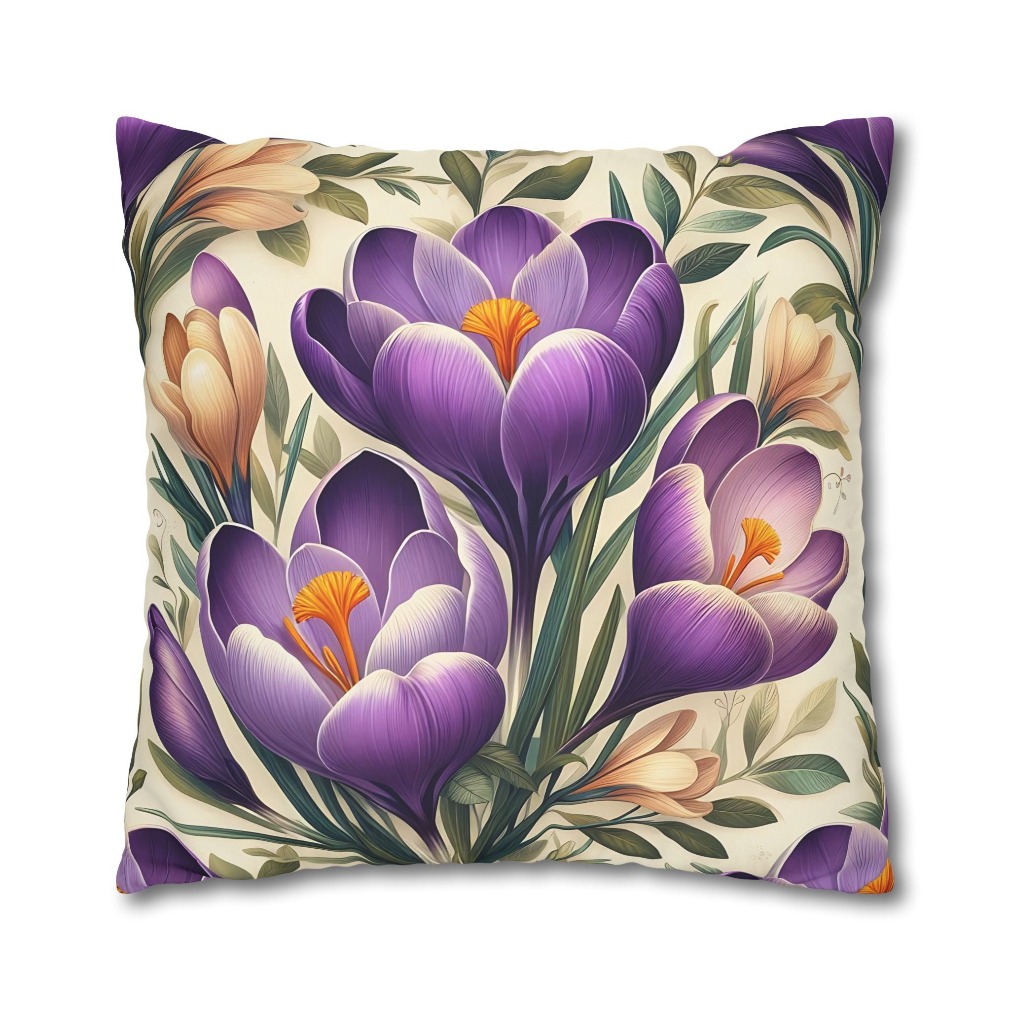 Purple Crocus Botanical Pillowcase