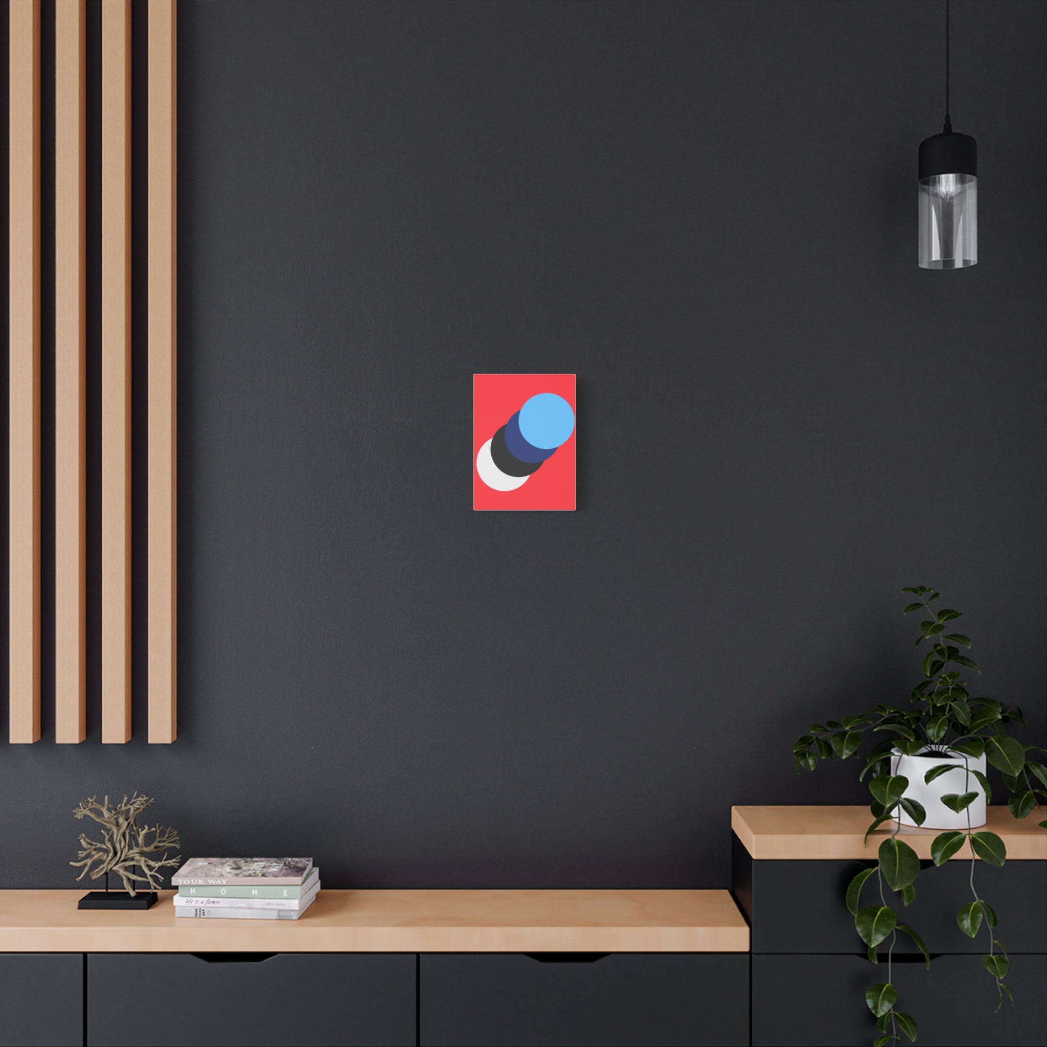 Abstract Red Circle Canvas Art Print