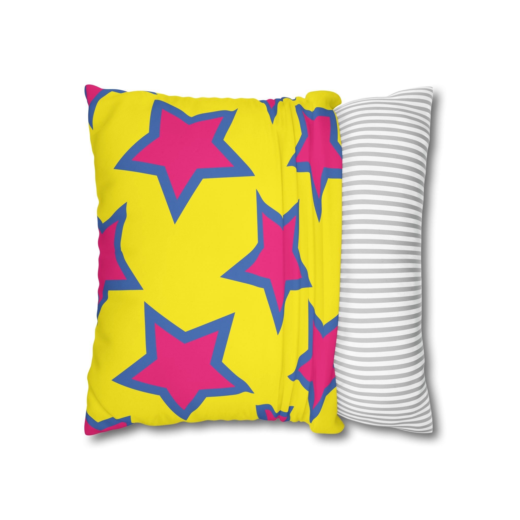 Pink & Purple Star Pillowcase - Yellow