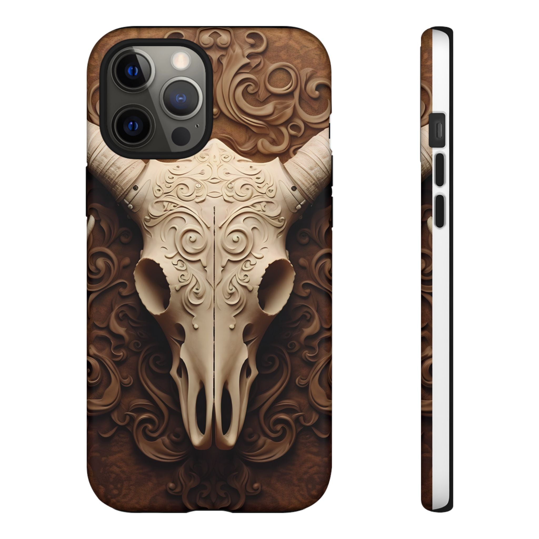 Baroque Ram Skull Hexagon Stone iPhone Case