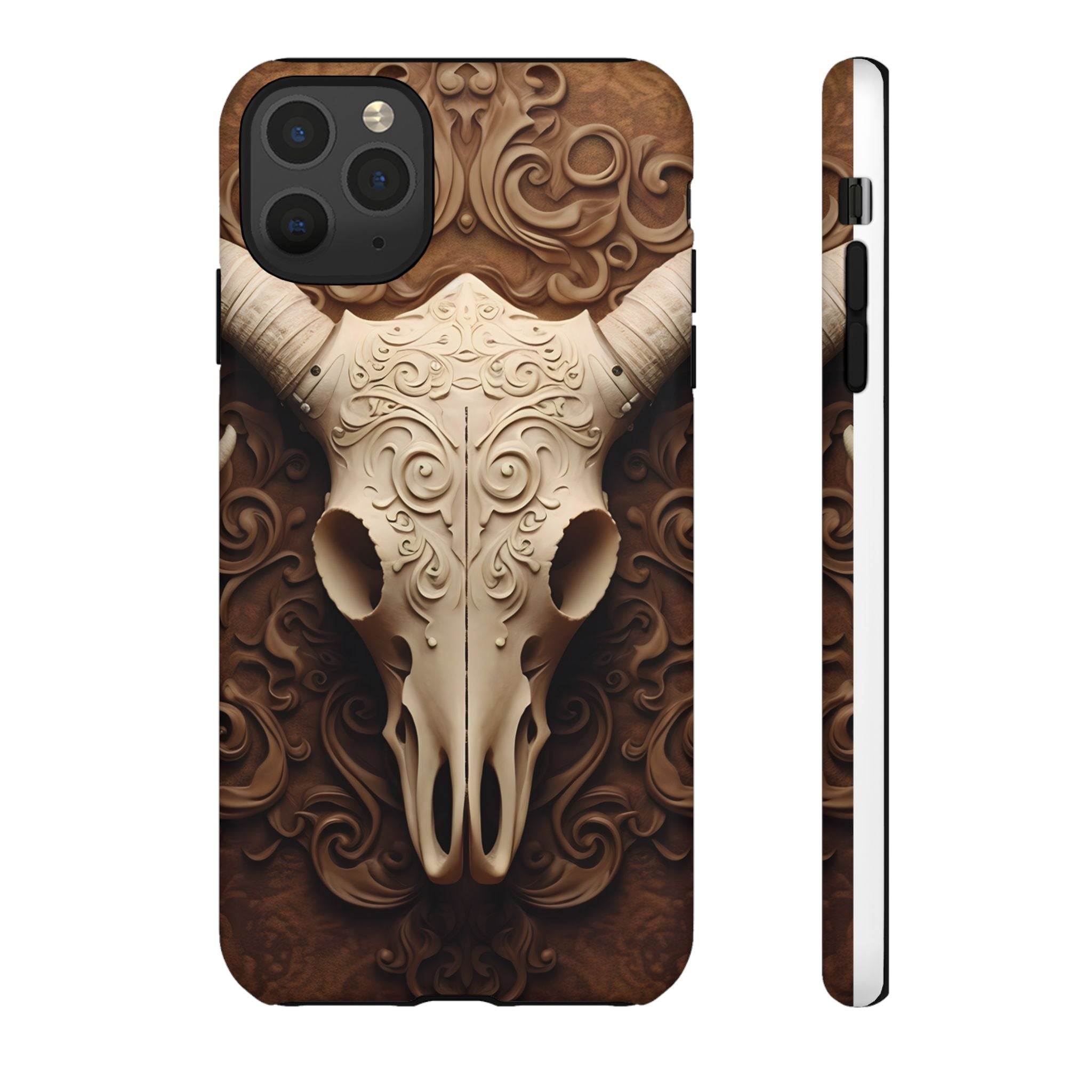 Baroque Ram Skull Hexagon Stone iPhone Case