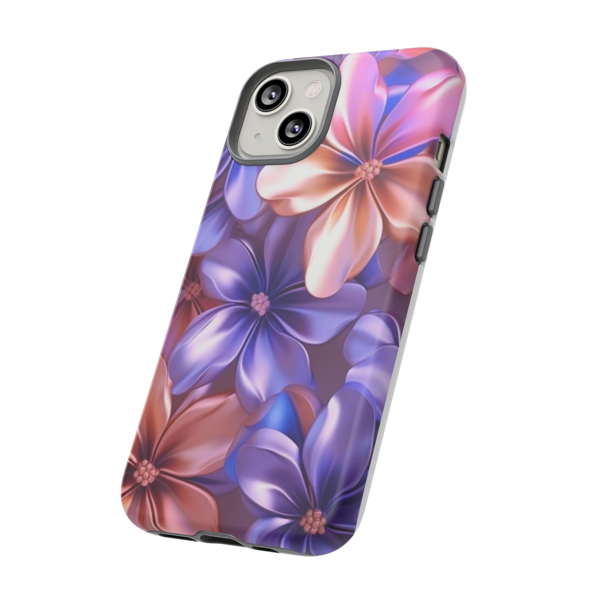 Metallic Flower iPhone Case - Rugged Hexagon Stone