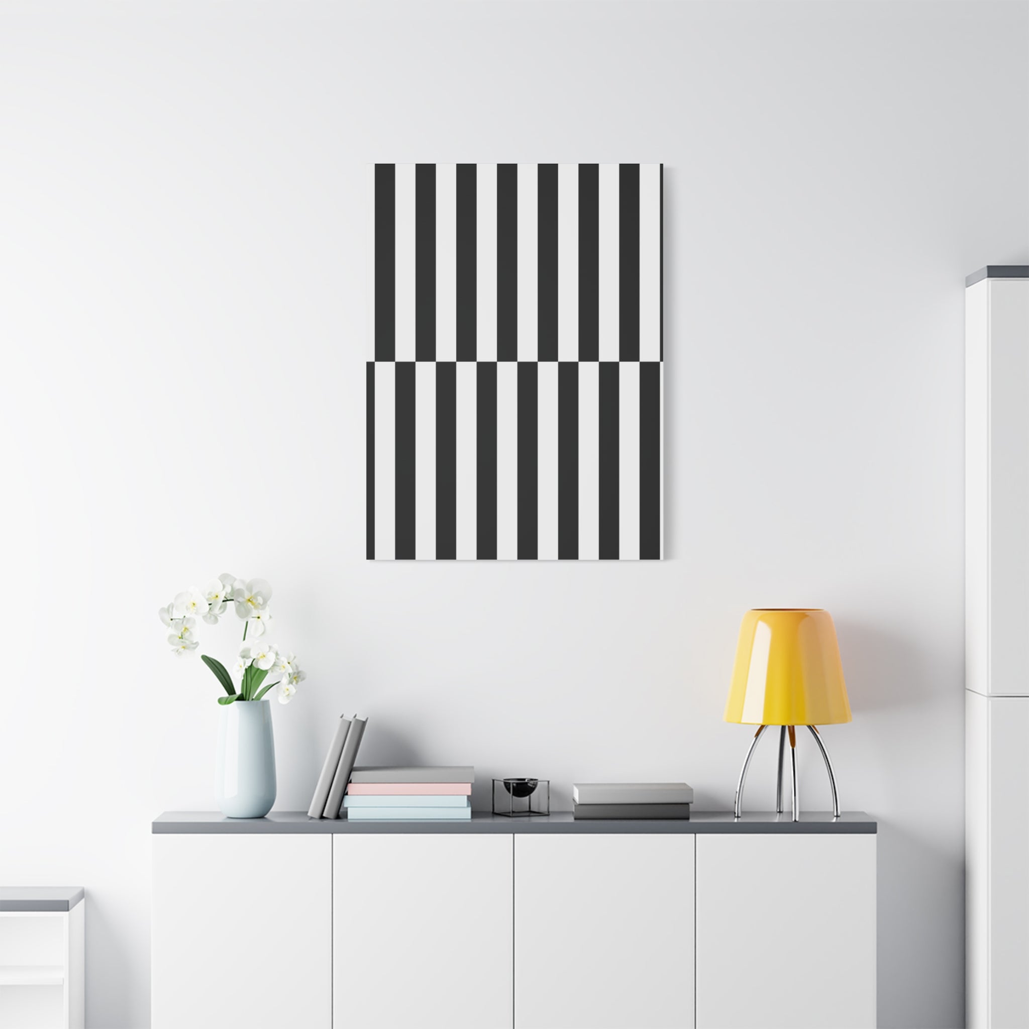 Op Art Shift: Black & White Stripe Canvas