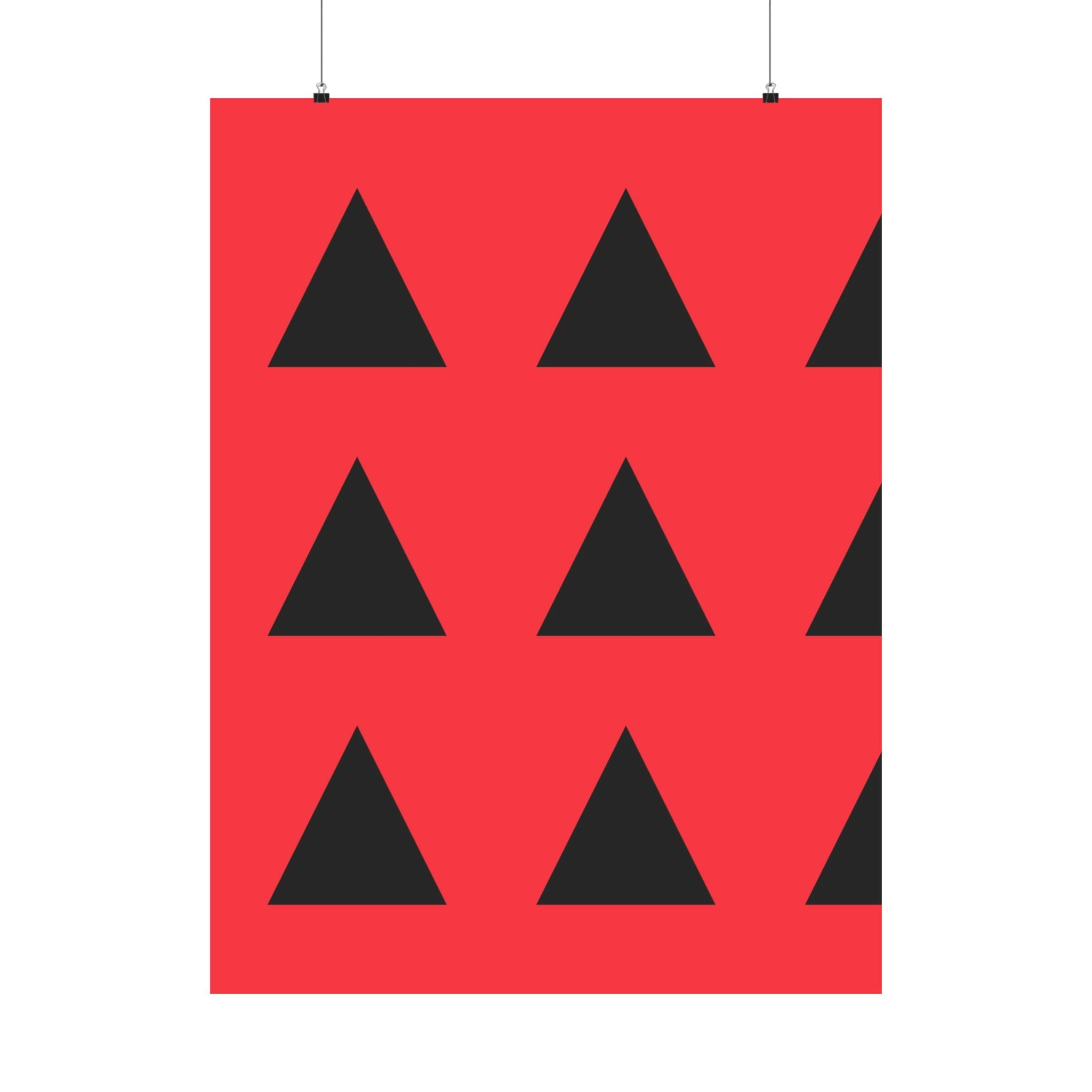 Red & Black Geometric Triangle Poster