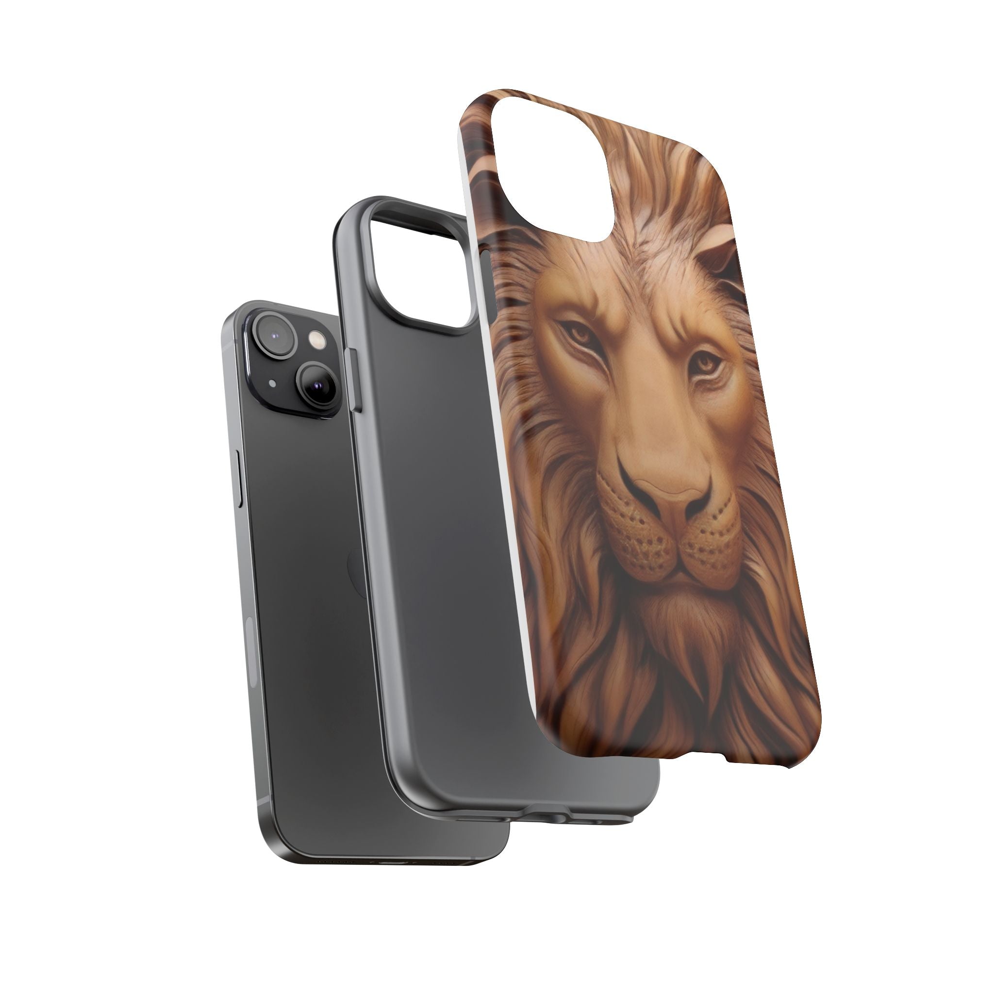 Majestic Lion Head Hexagon Stone iPhone Case