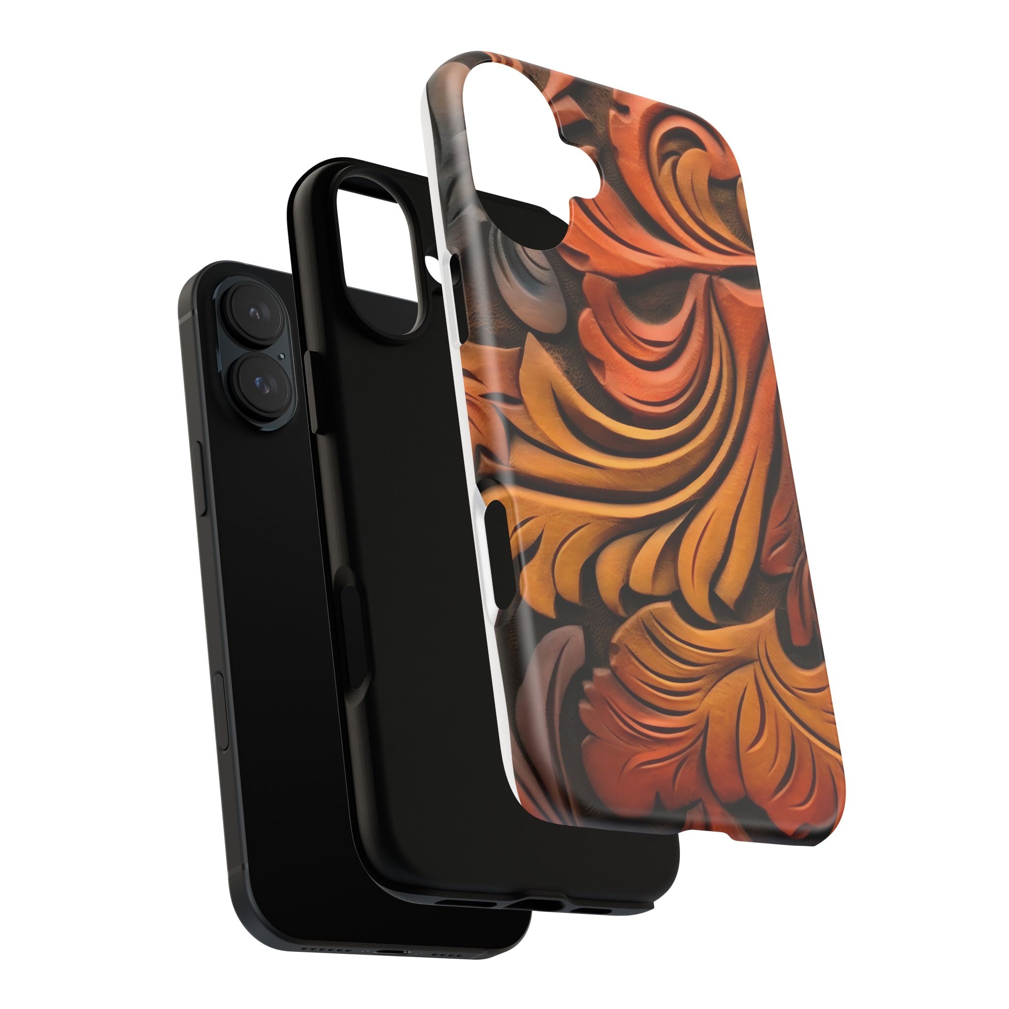 Art Nouveau Leather iPhone Case - Hexagon Stone