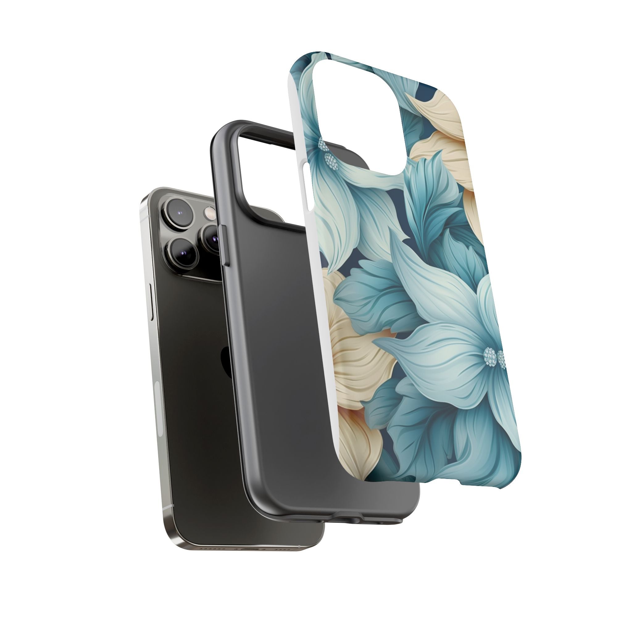 Teal Floral Hexagon iPhone Case - Rugged