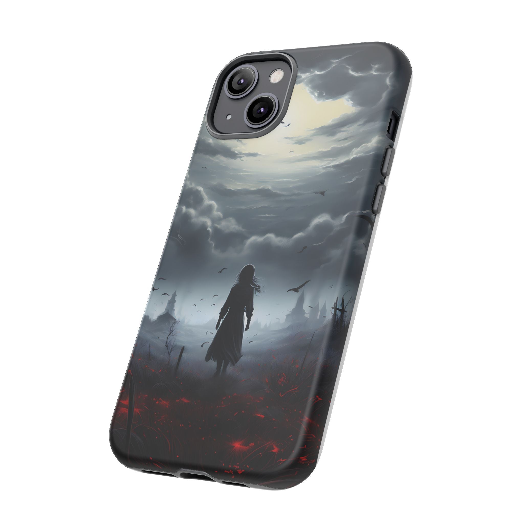 Stormy Silhouette Hexagon Stone iPhone Case