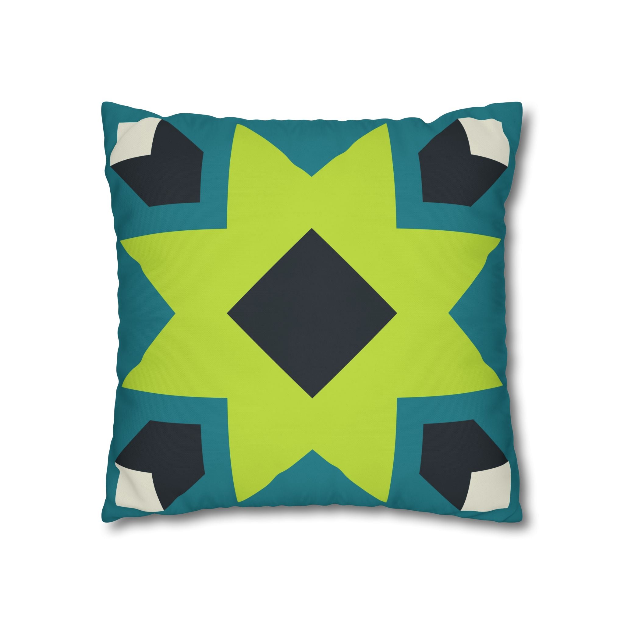 Geometric Teal Star Pillowcase