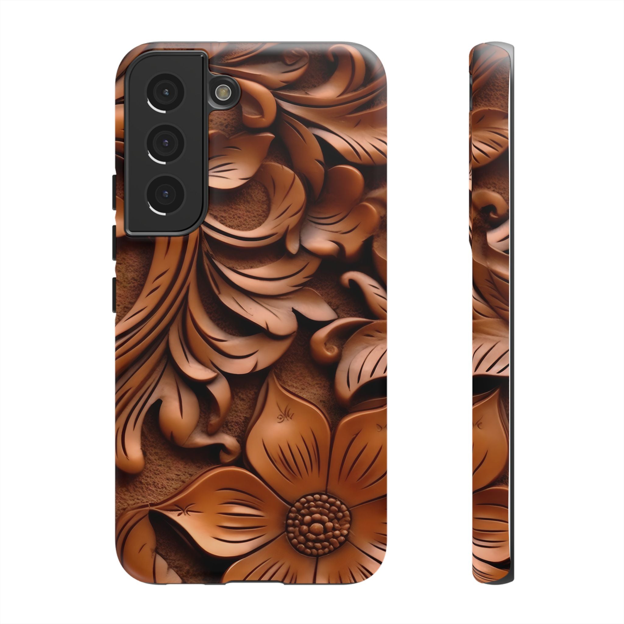 Baroque Floral Wood Samsung Case