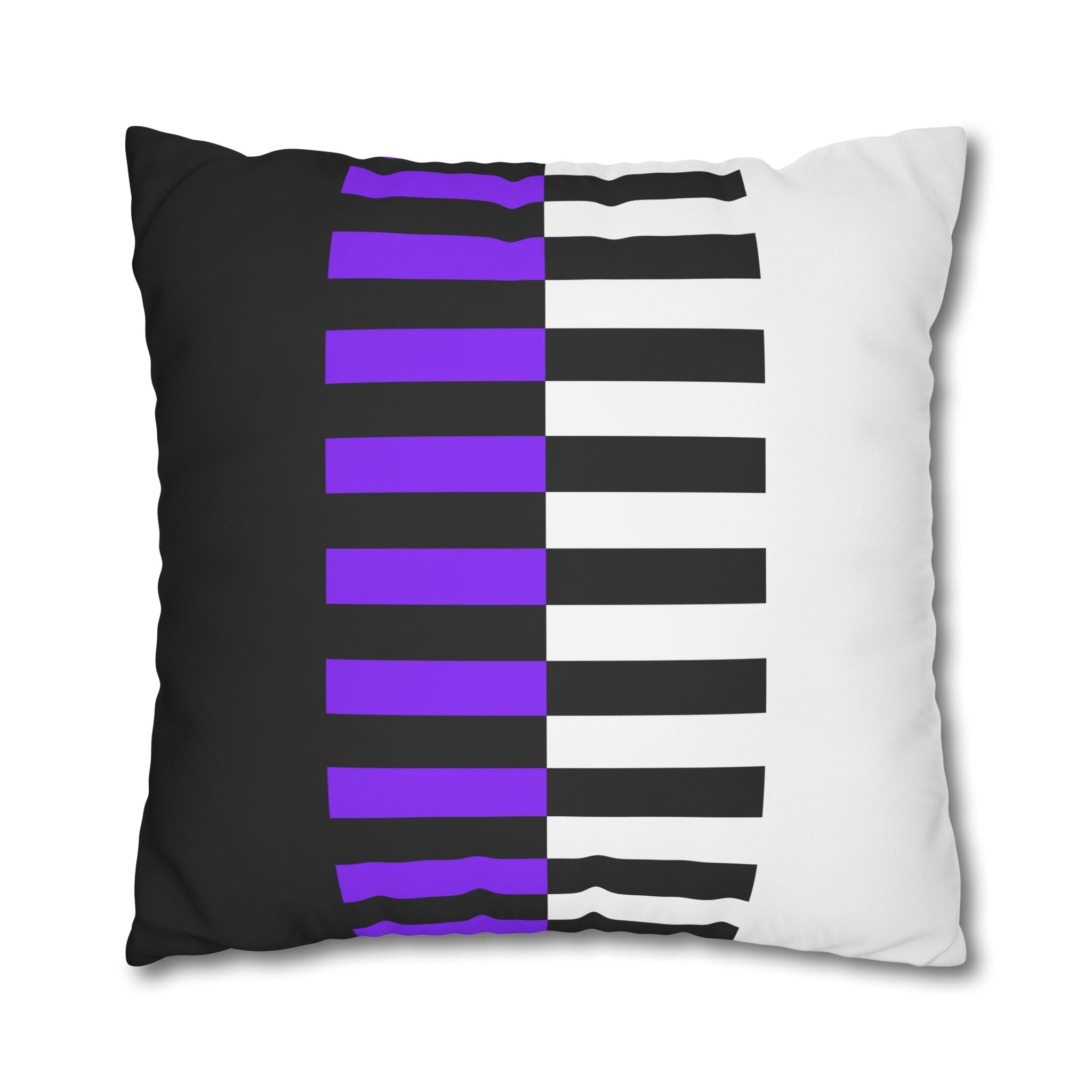 Abstract Piano Pillowcase - Purple & Black