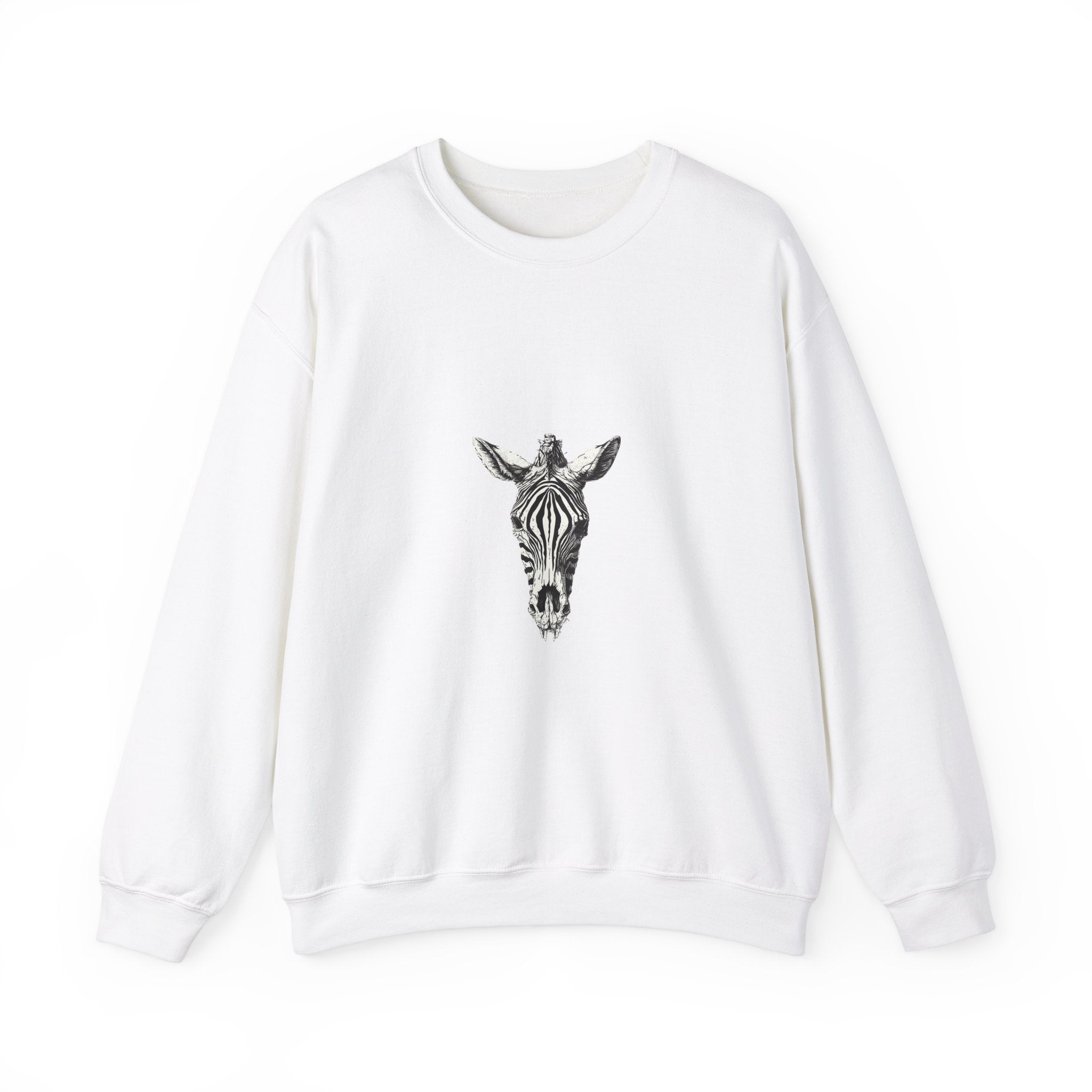 Macabre Zebra Sweatshirt: Gothic Animal Art