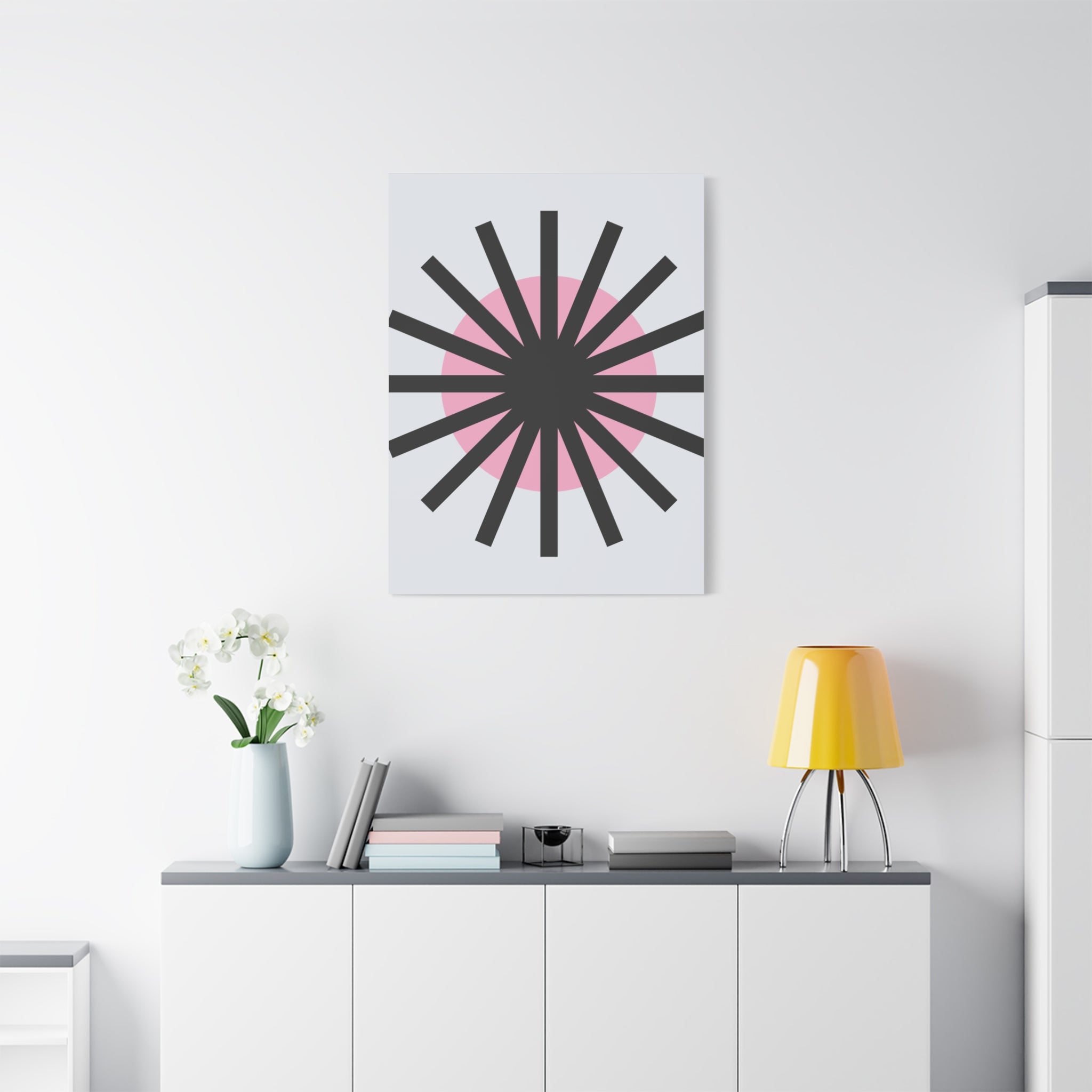 Mid-Century Sunburst Abstract Canvas Art