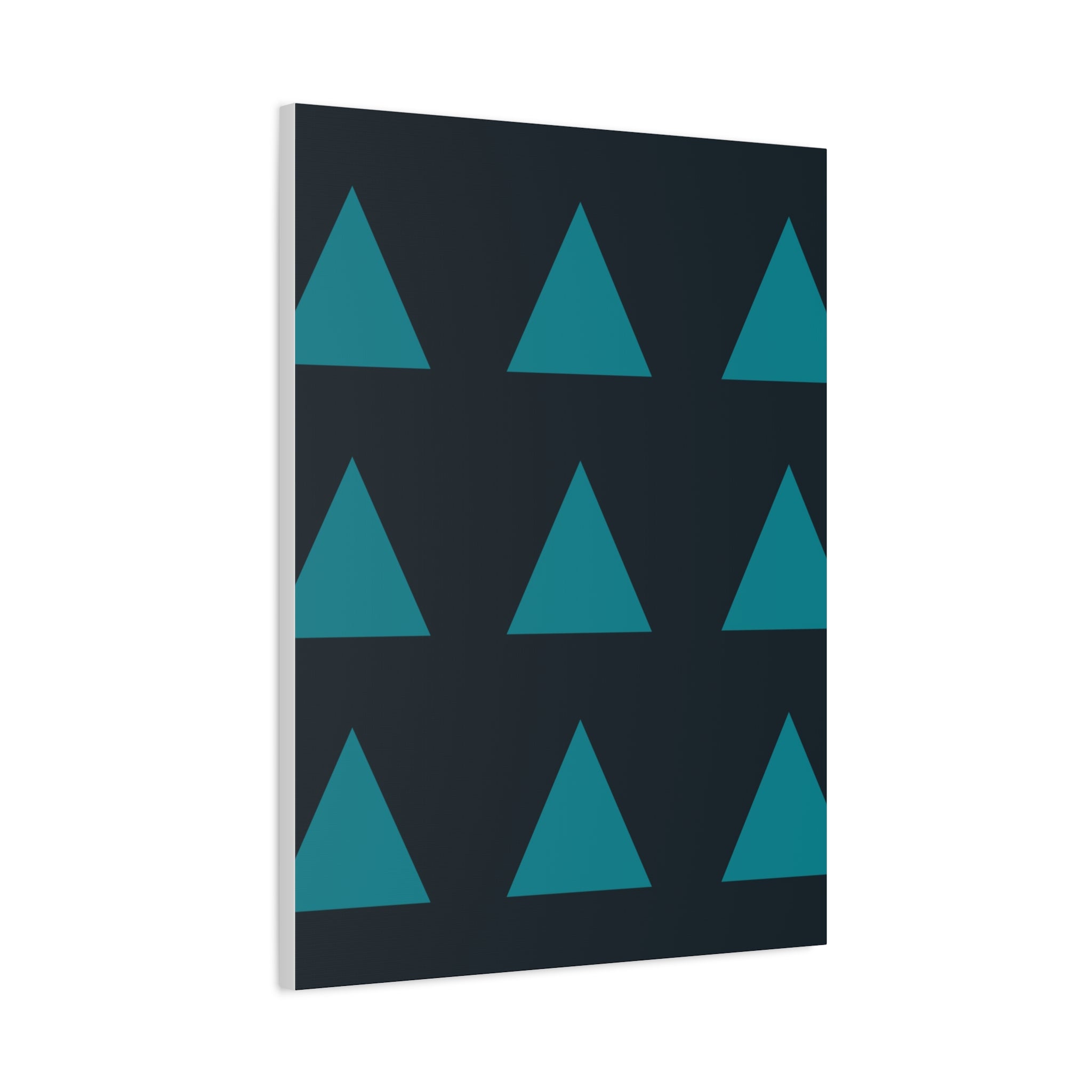 Teal Geometric Triangle Canvas Art