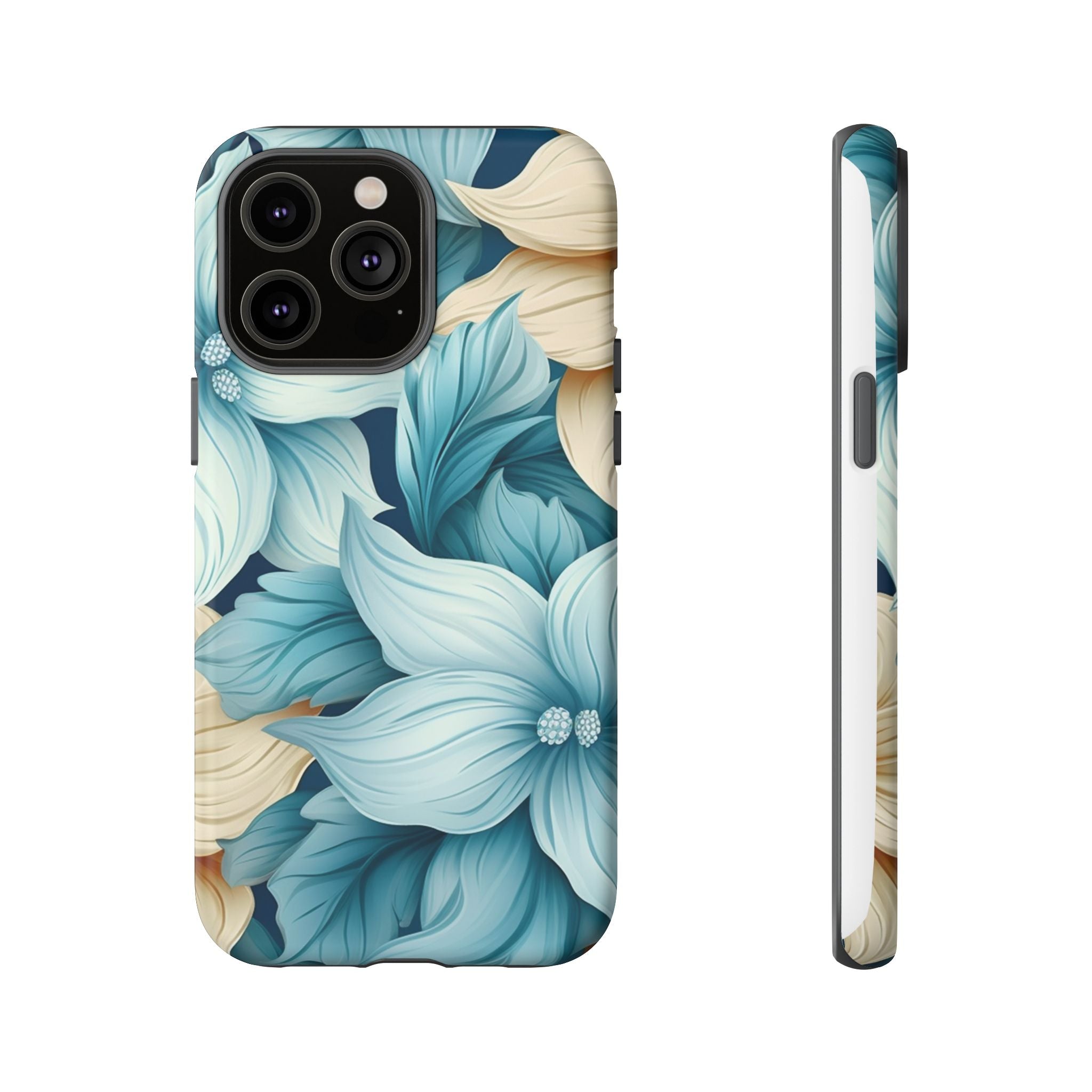 Teal Floral Hexagon iPhone Case - Rugged