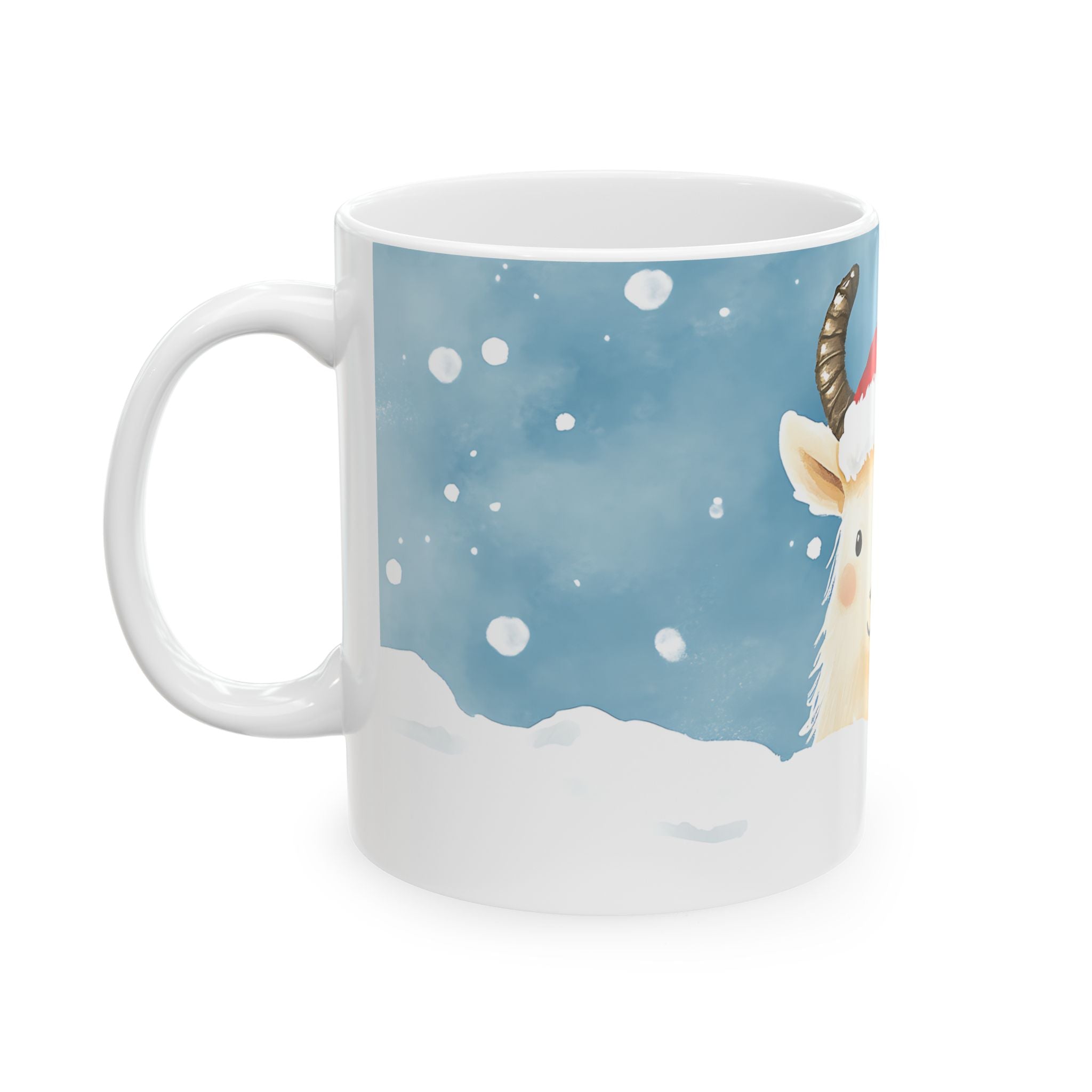 Snowy Goat Santa Mug - Holiday Cheer