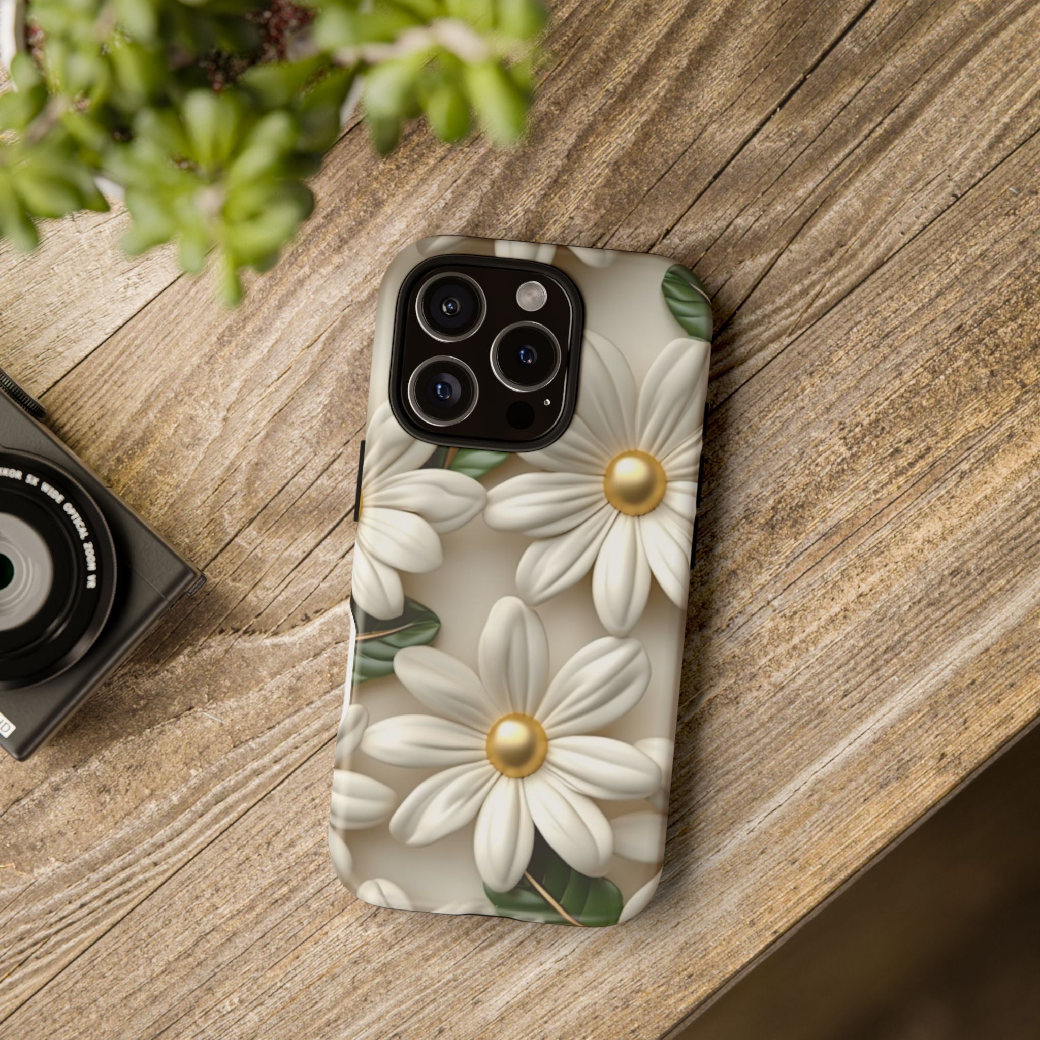 Sculpted Daisy iPhone Case - Hexagon Stone