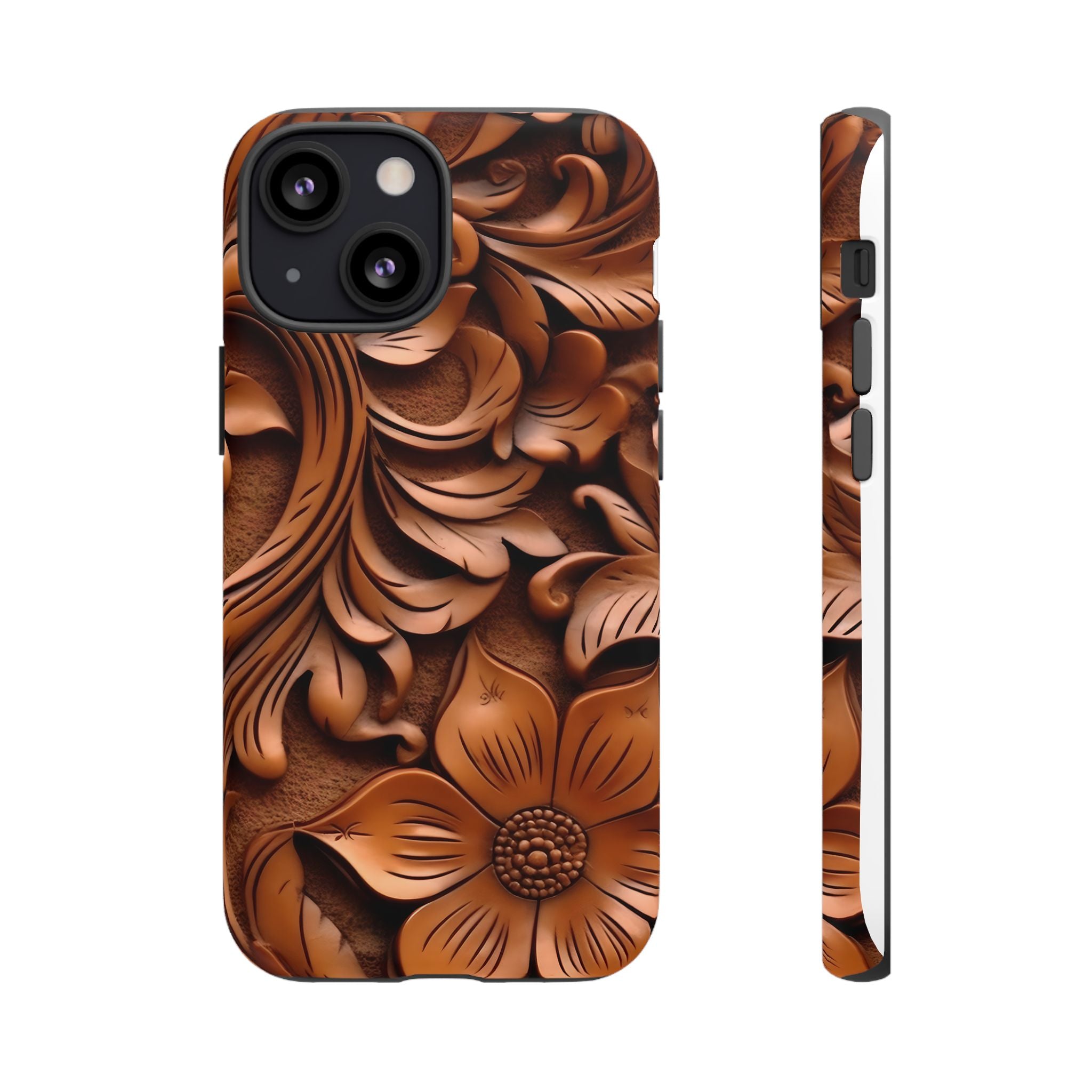 Baroque Floral Hexagon Stone iPhone Case