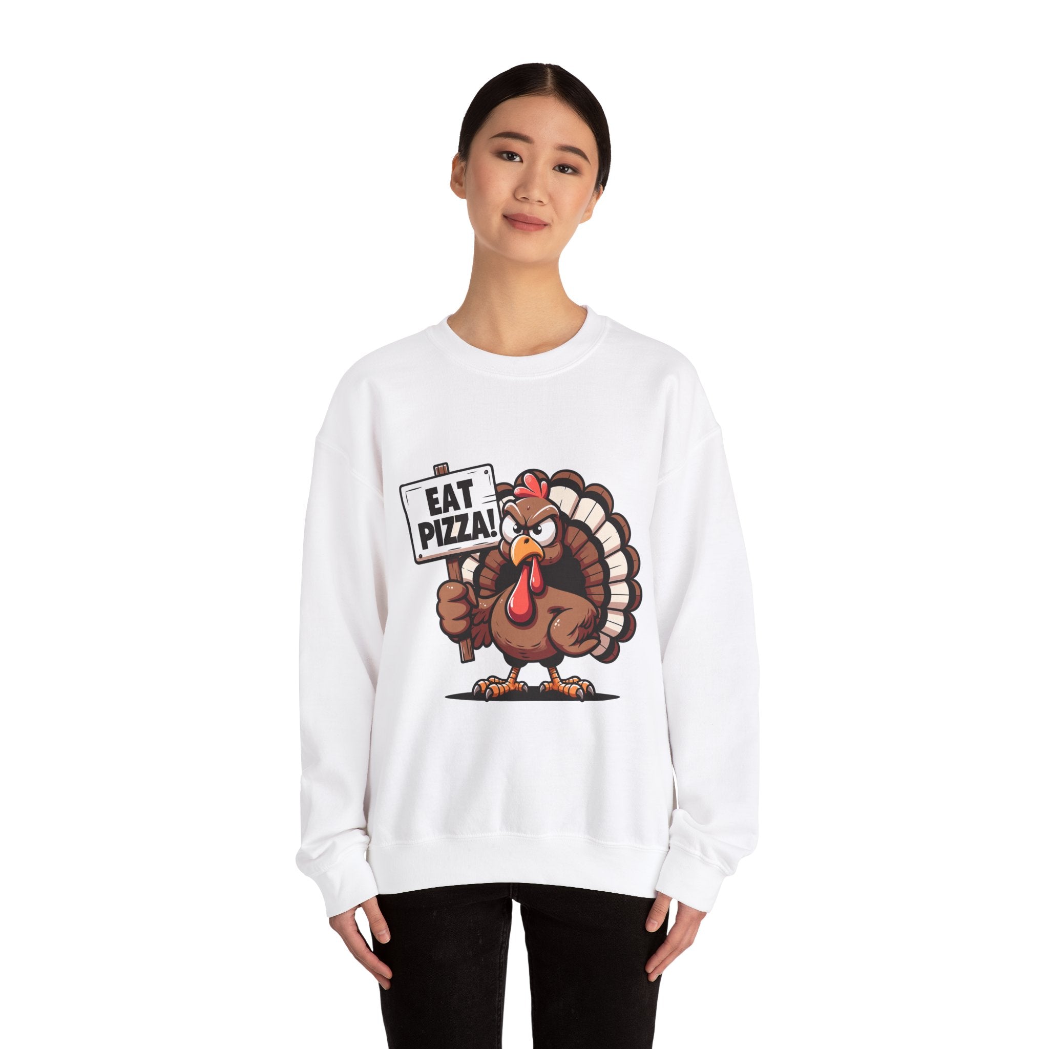 Angry Turkey Pizza Thanksgiving Sweatshirt