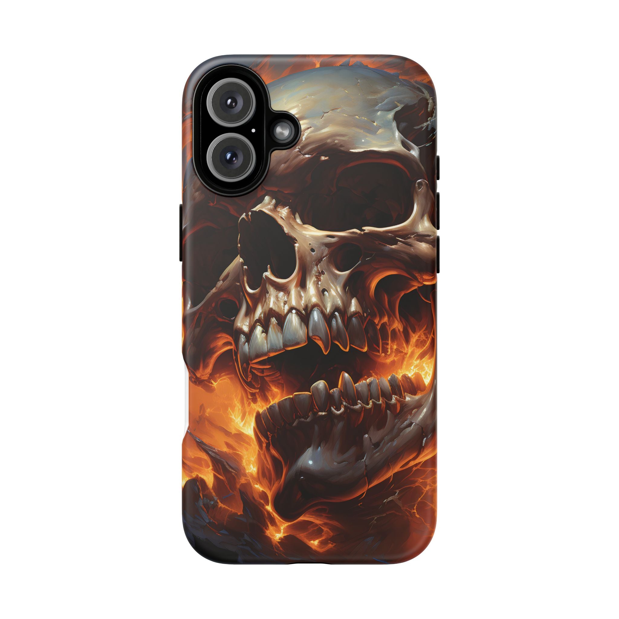 Fiery Skull Hexagon iPhone Case - Rugged