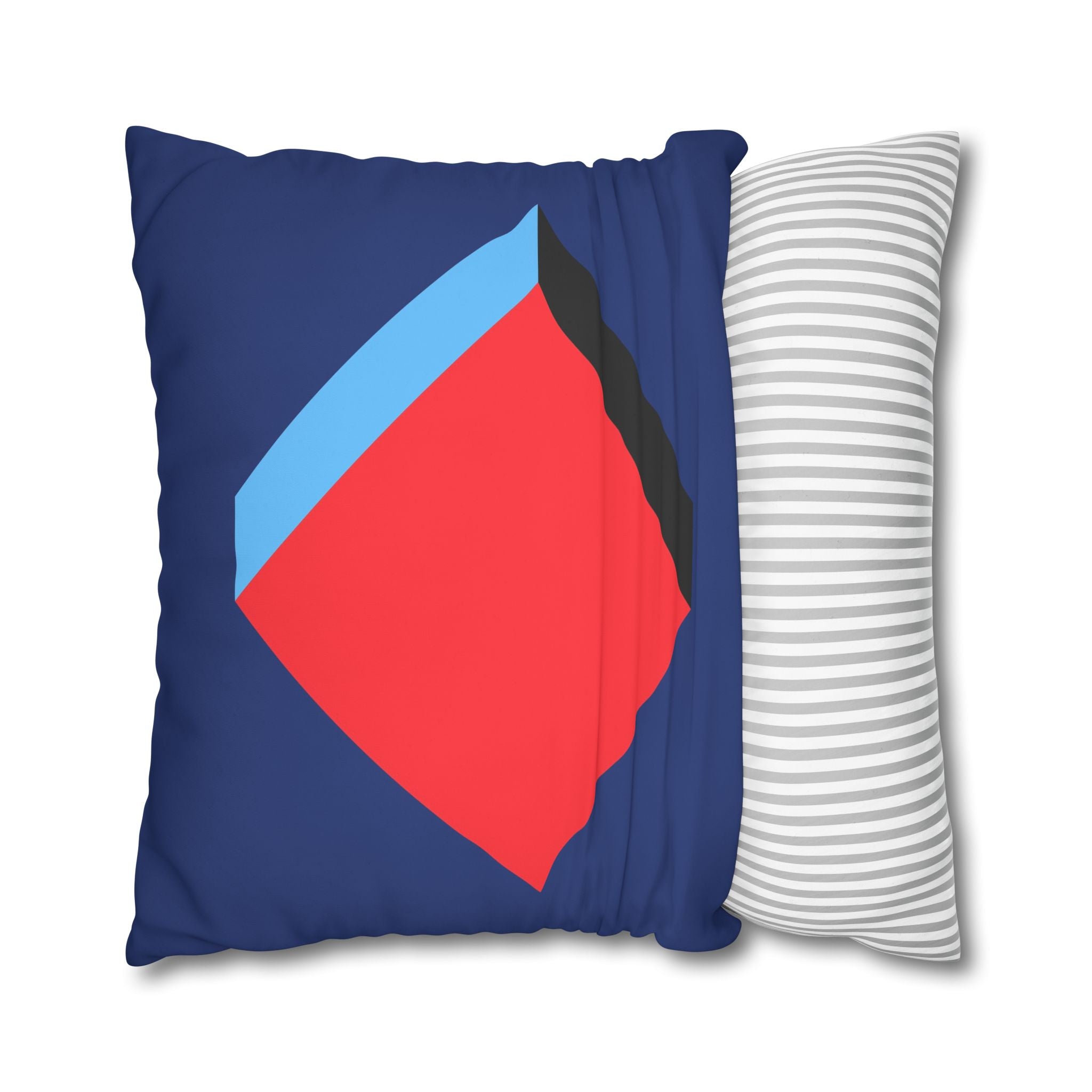 Geometric Diamond Pillowcase - Red & Blue