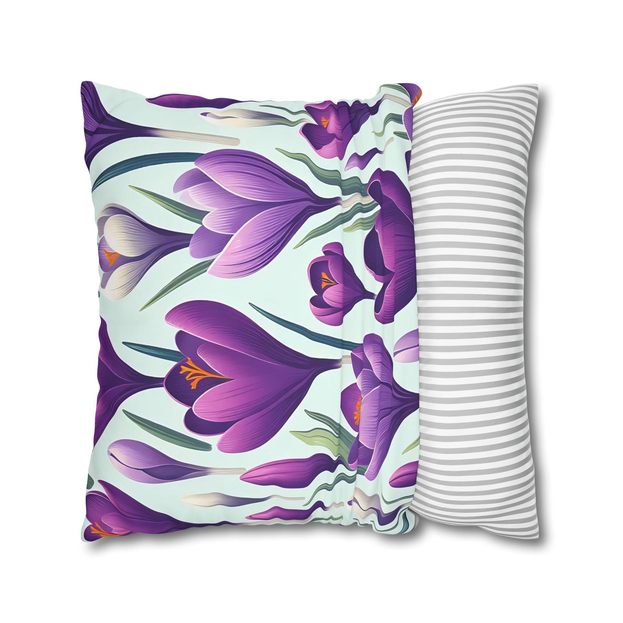 Purple Crocus Flower Pillowcase