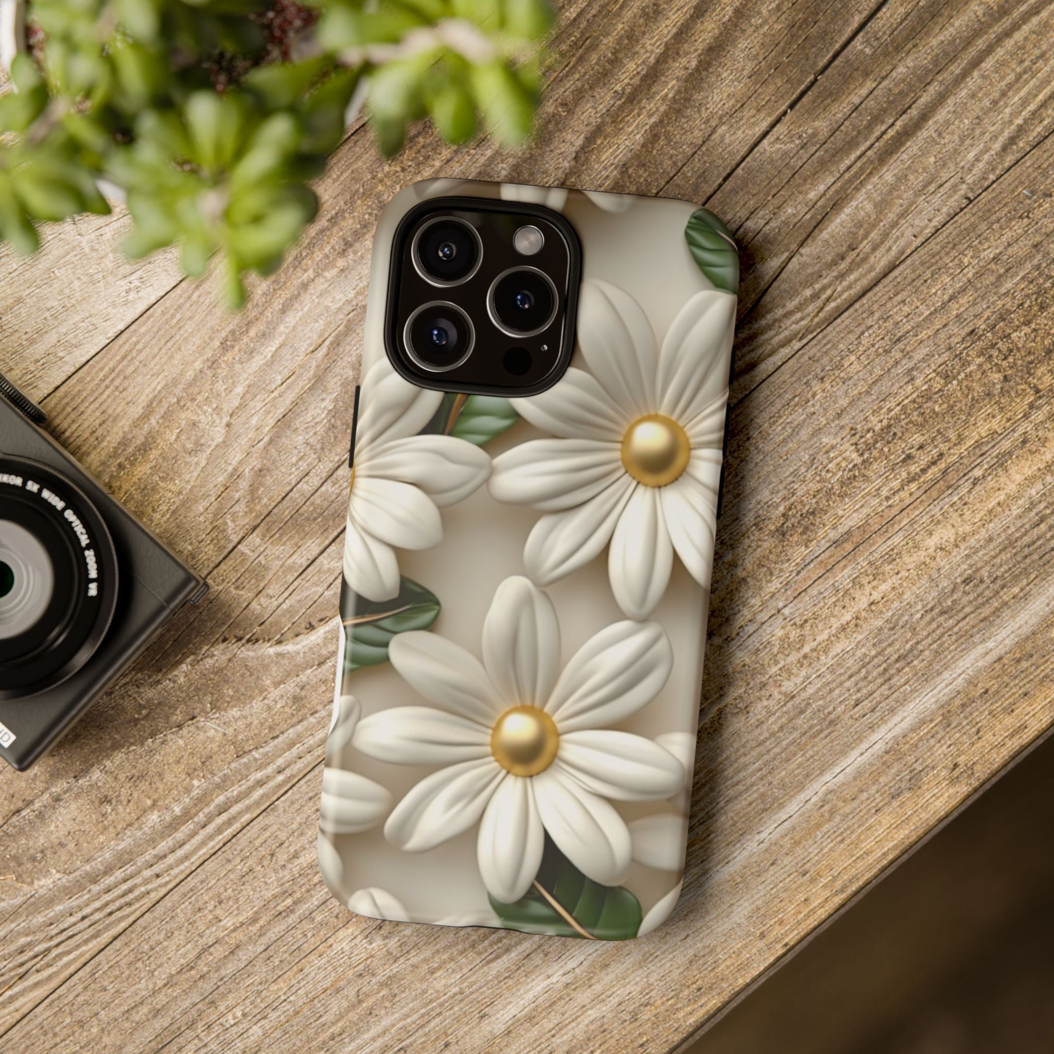 Sculpted Daisy iPhone Case - Hexagon Stone