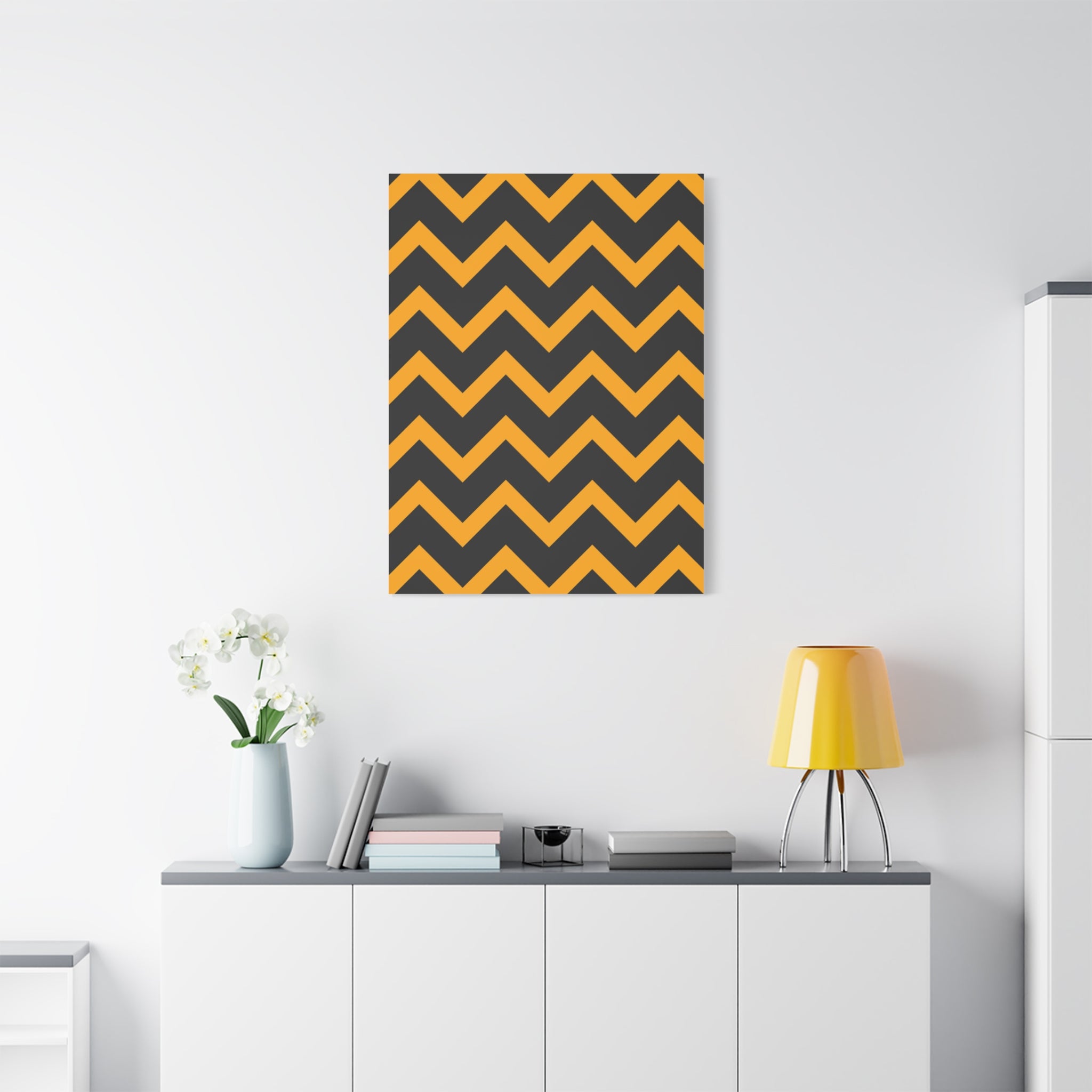 Bold Zigzag Geometric Canvas Art