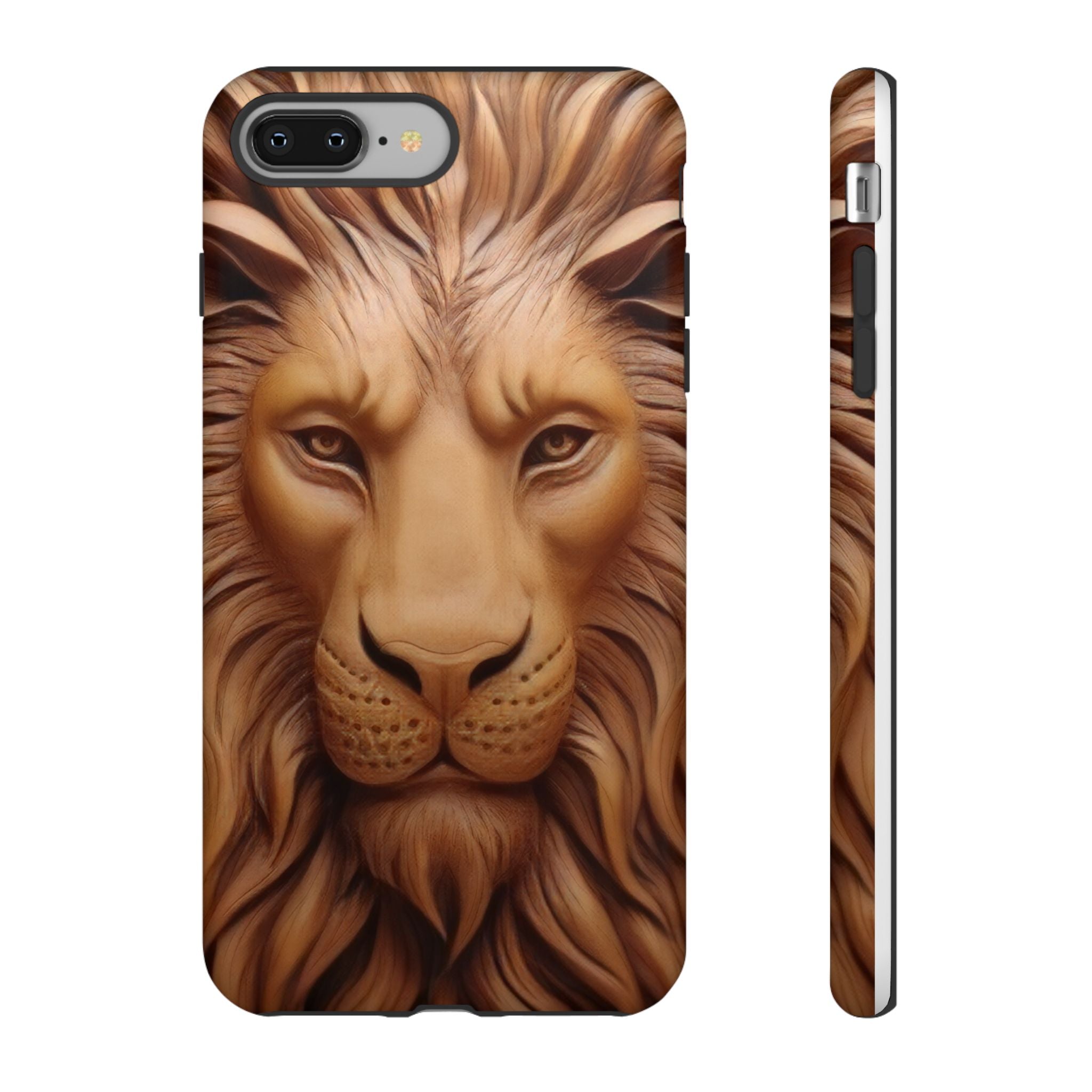 Majestic Lion Head Hexagon Stone iPhone Case