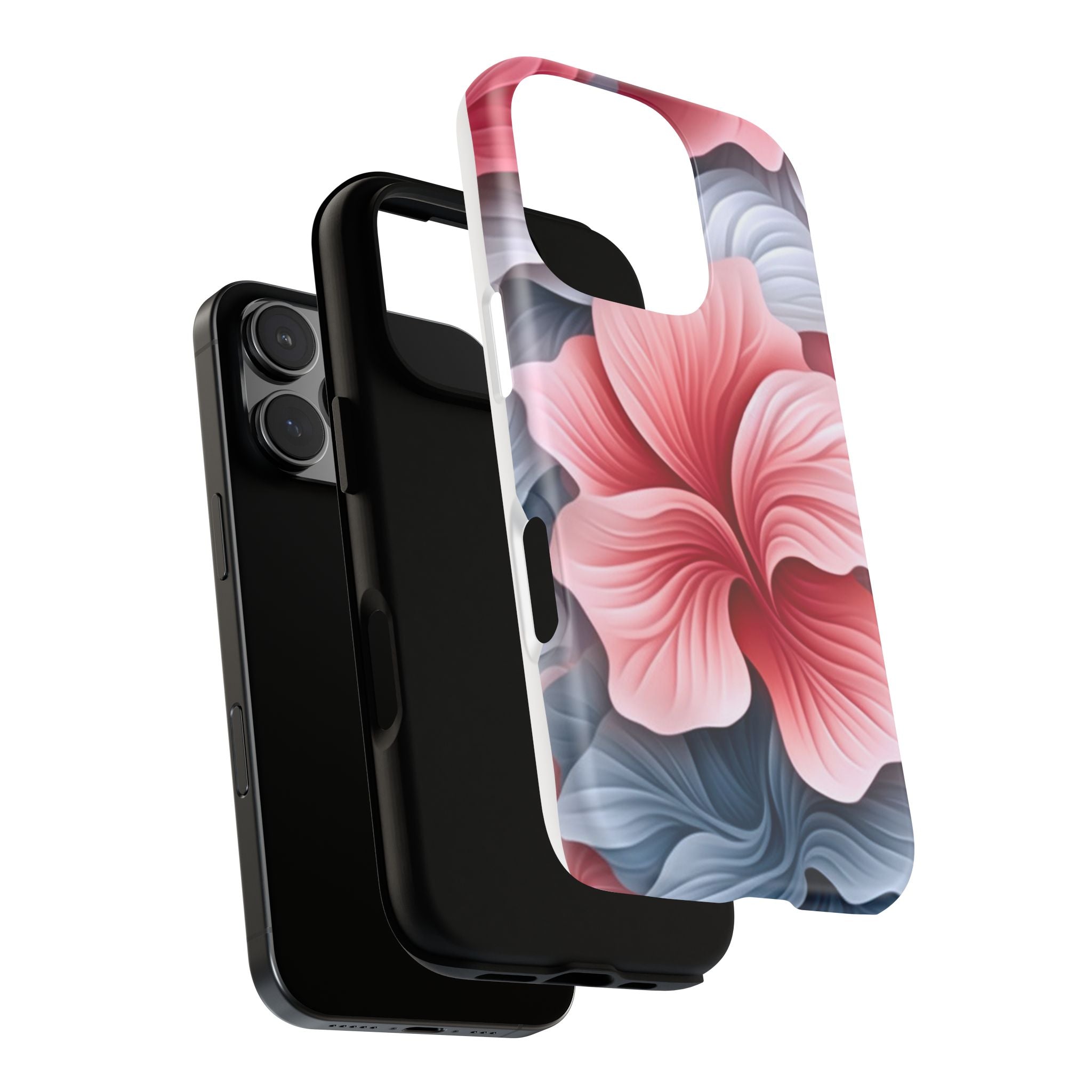 Abstract Floral Pink iPhone Case - Hexagon Stone