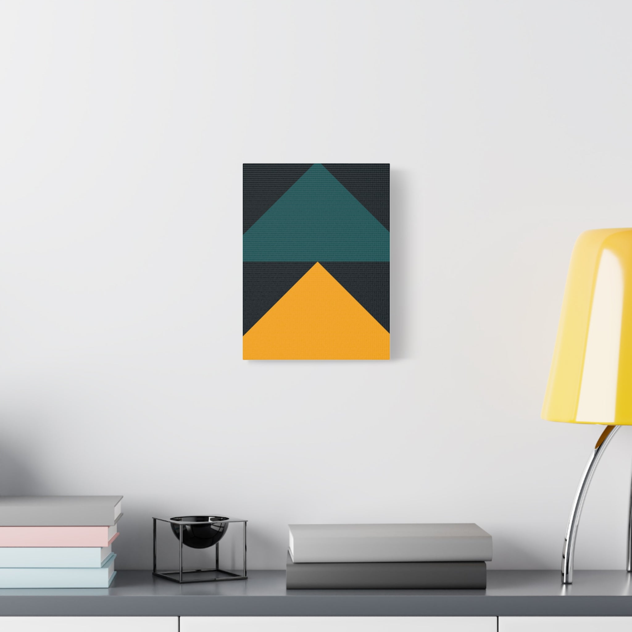 Teal & Gold Geometric Canvas Art