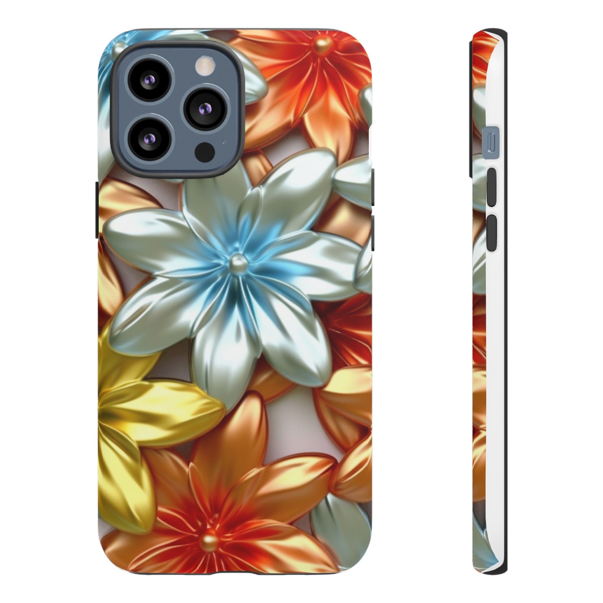 Metallic Flower Hexagon iPhone Case - Rugged