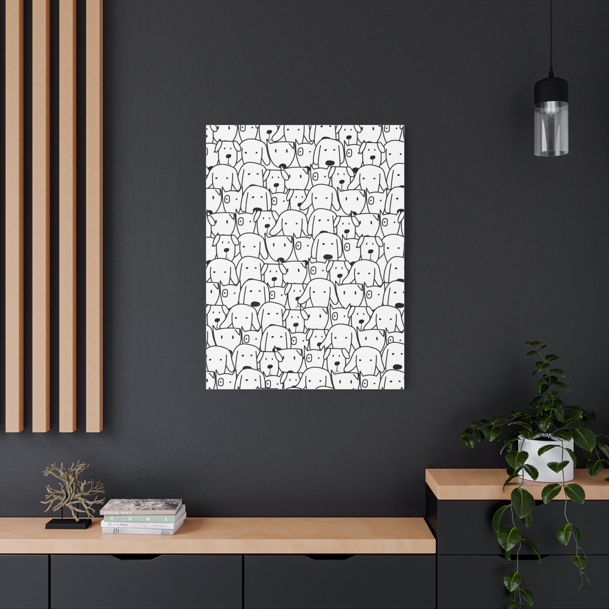 Cute Dog Faces Matte Canvas Art