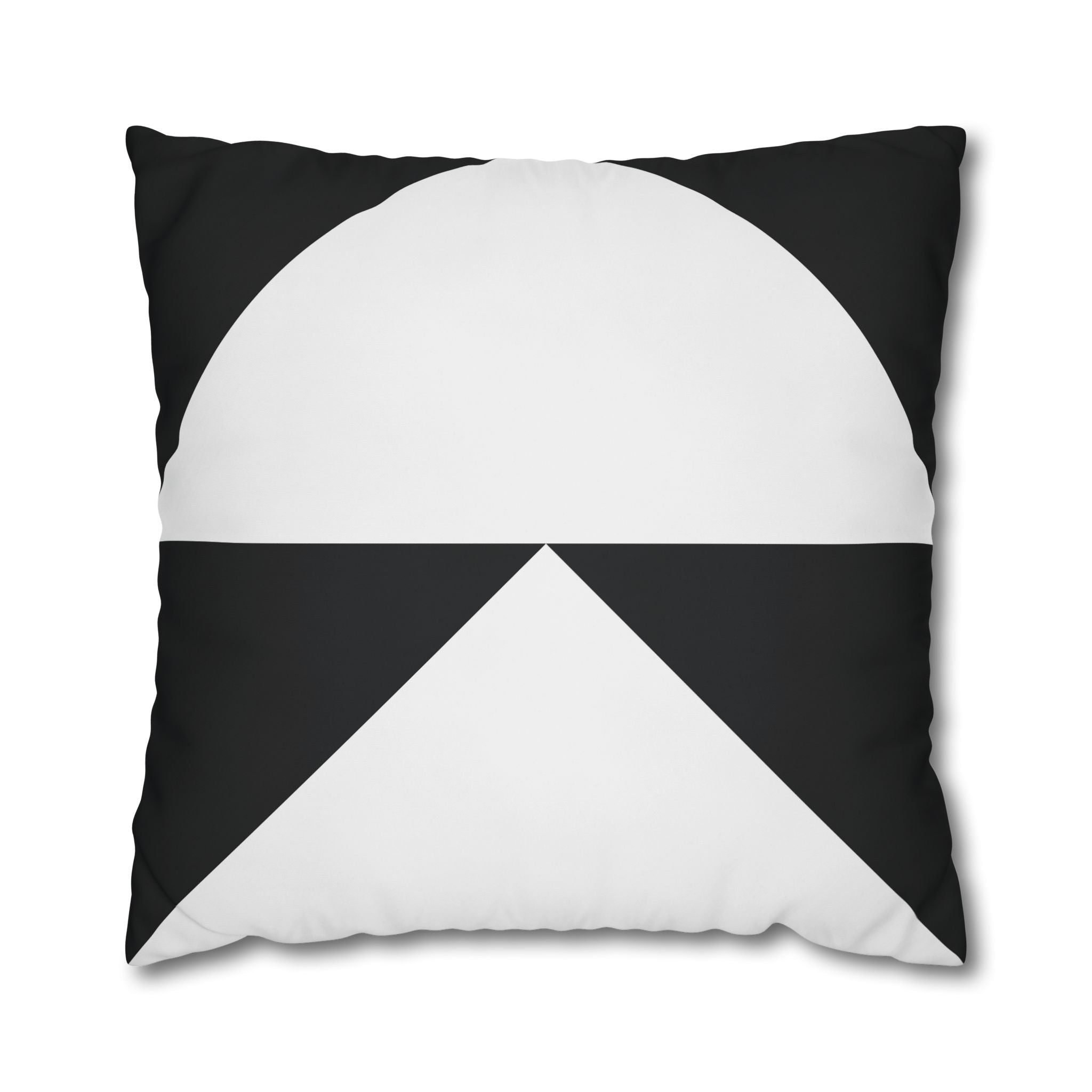 Geometric Black & White Triangle Pillowcase